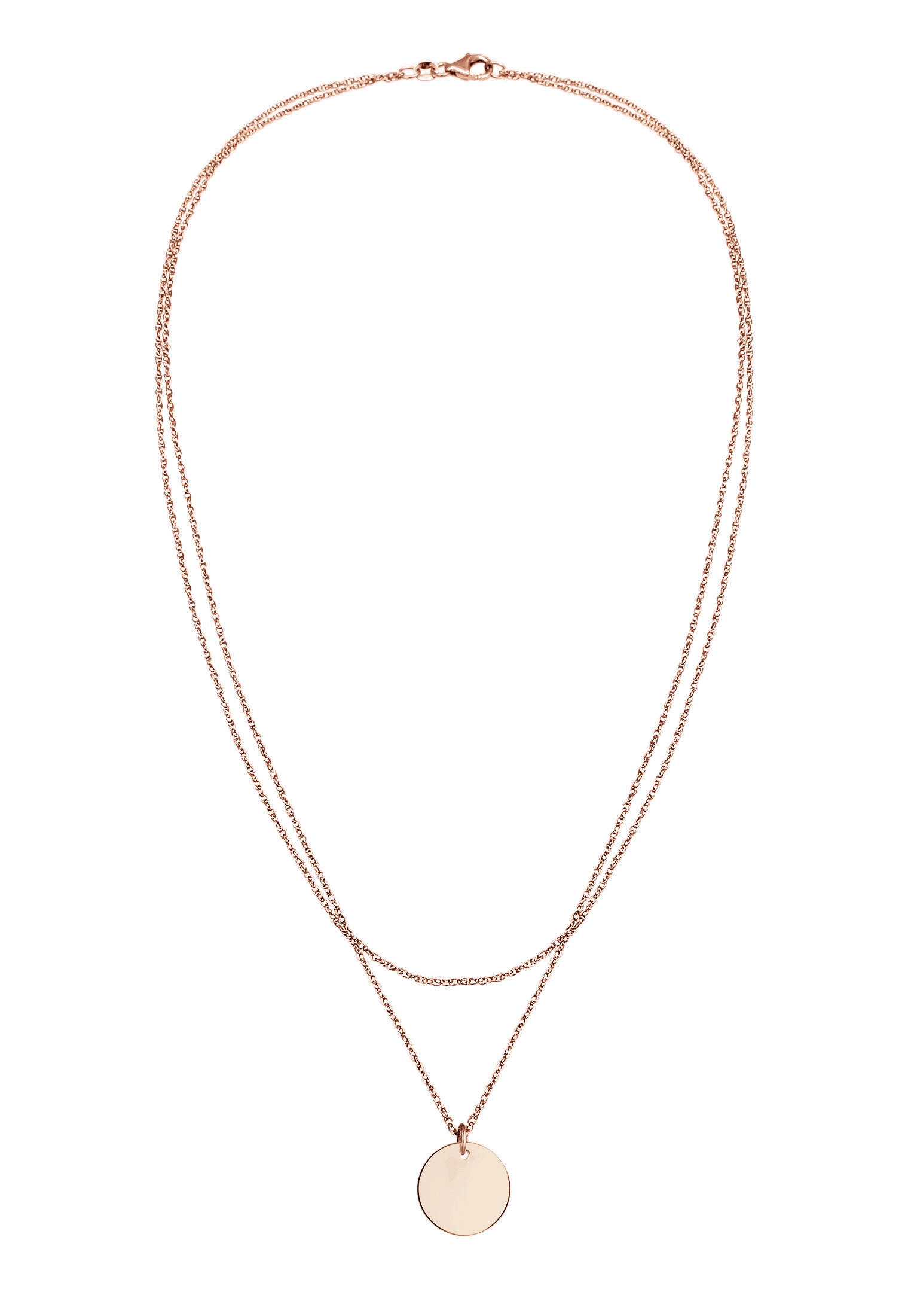 Elli Silberkette »Halskette Layering Plättchen Kreis Geo 925 Silber«