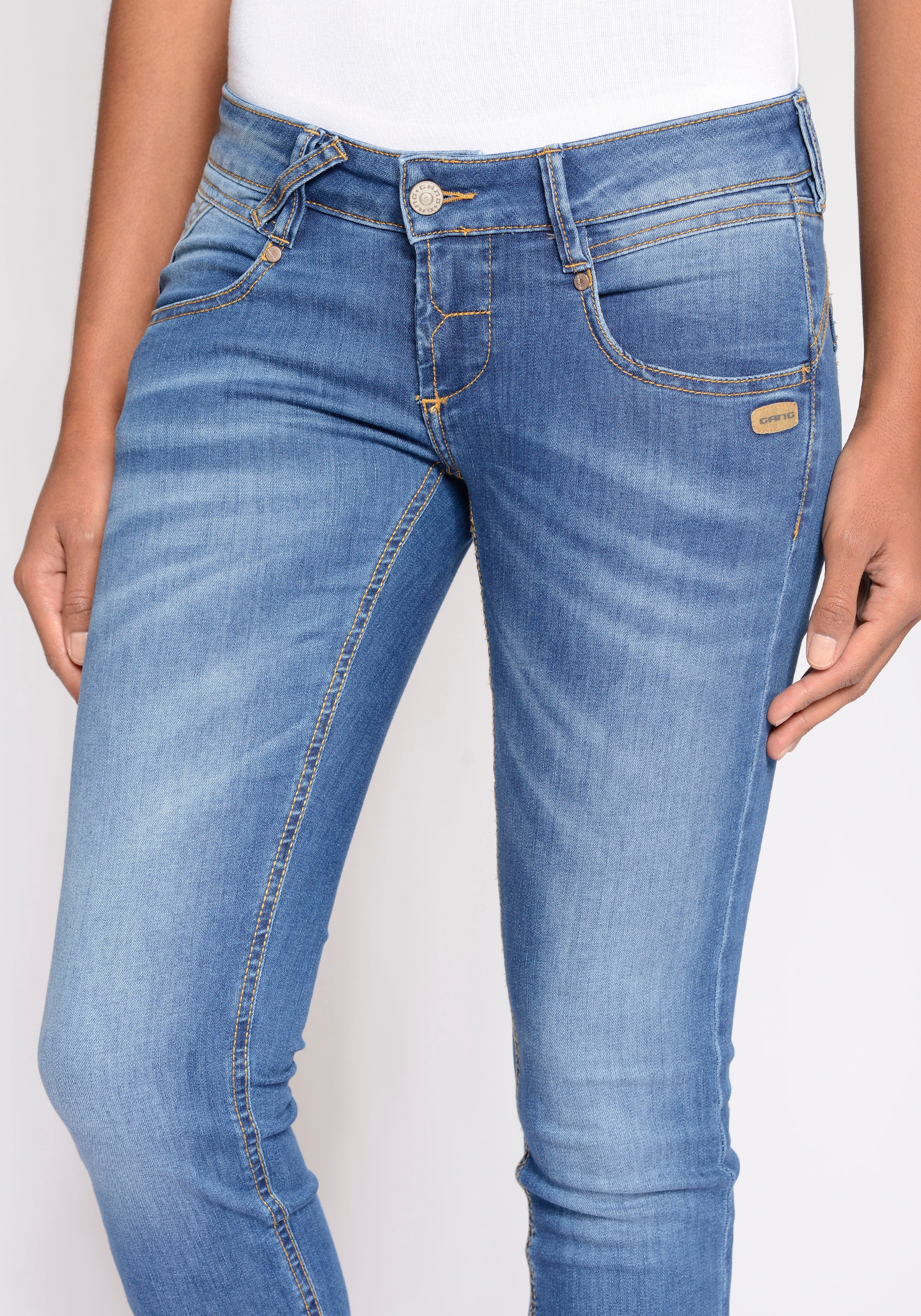 GANG Skinny-fit-Jeans »94Nena«, mit coolen Used-Effekten bei ♕ | Slim-Fit Jeans