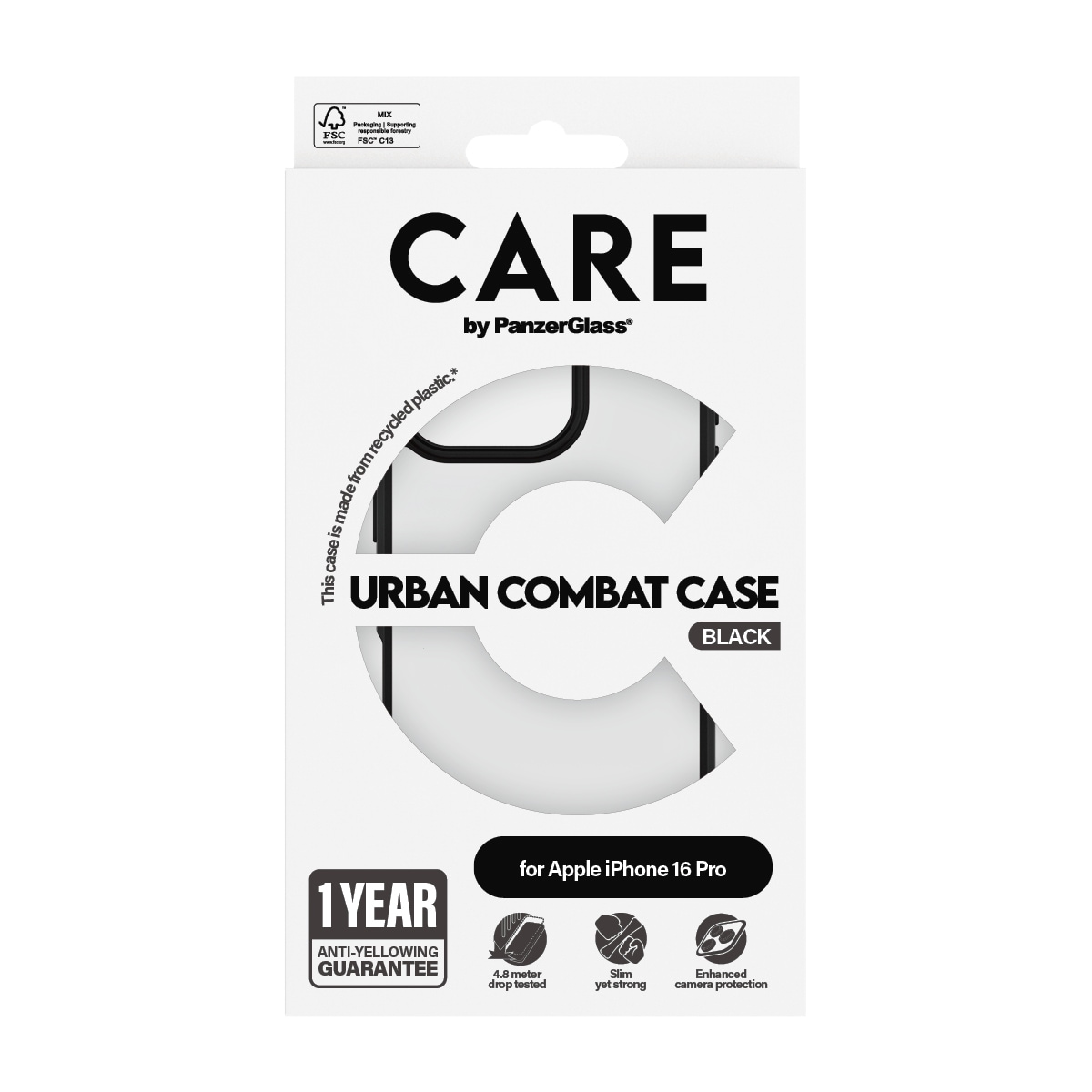CARE by PanzerGlass Handyhülle »Urban Combat Case für Apple iPhone 16 Pro«, Backcover, Schutzhülle, Handyschutzhülle, Case, Schutzcase, stoßfest