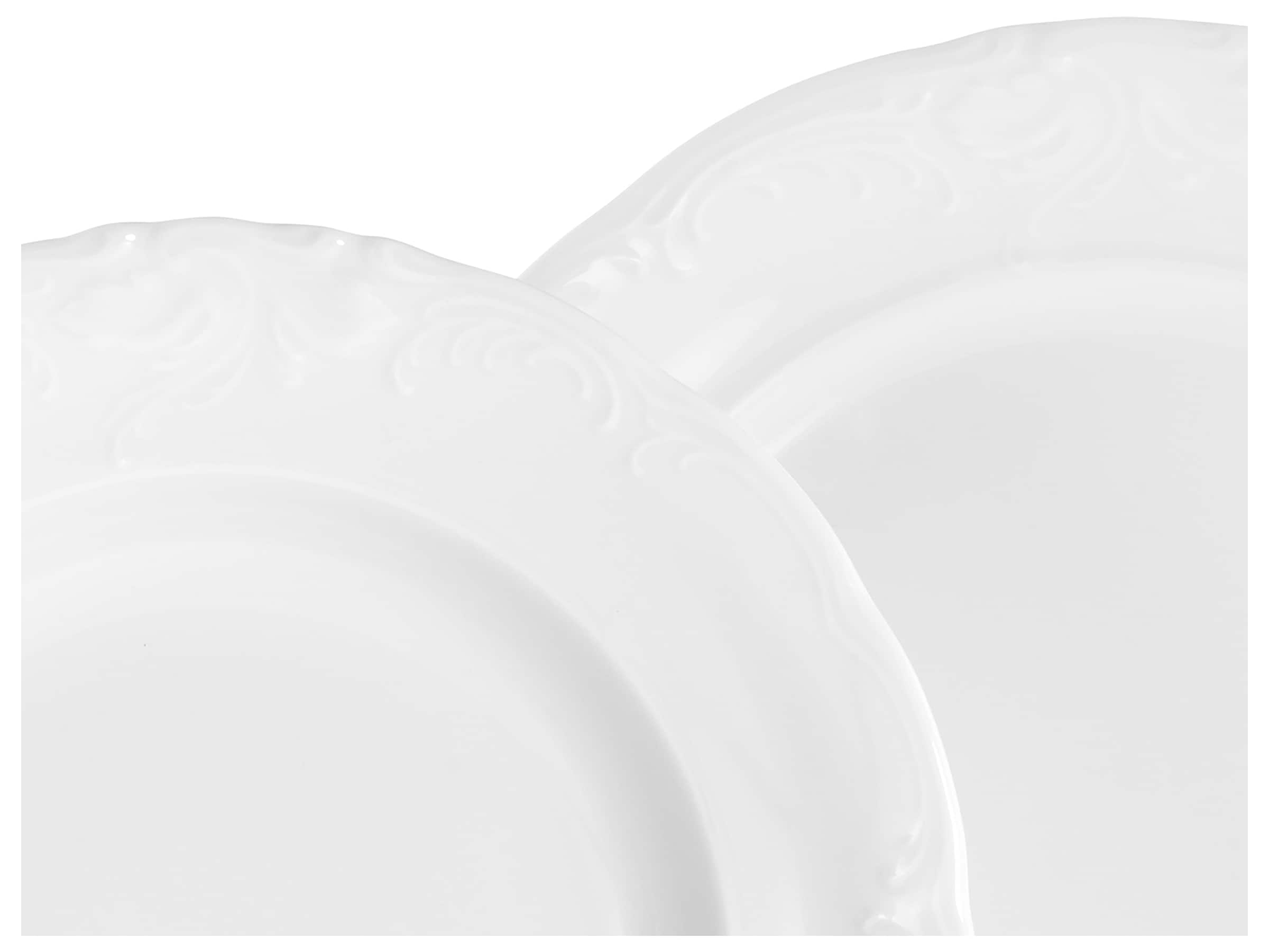CreaTable Tafelservice »Frederike Weiss, Service 12-tlg.« Teller Set, Klassisch, Zeitlos
