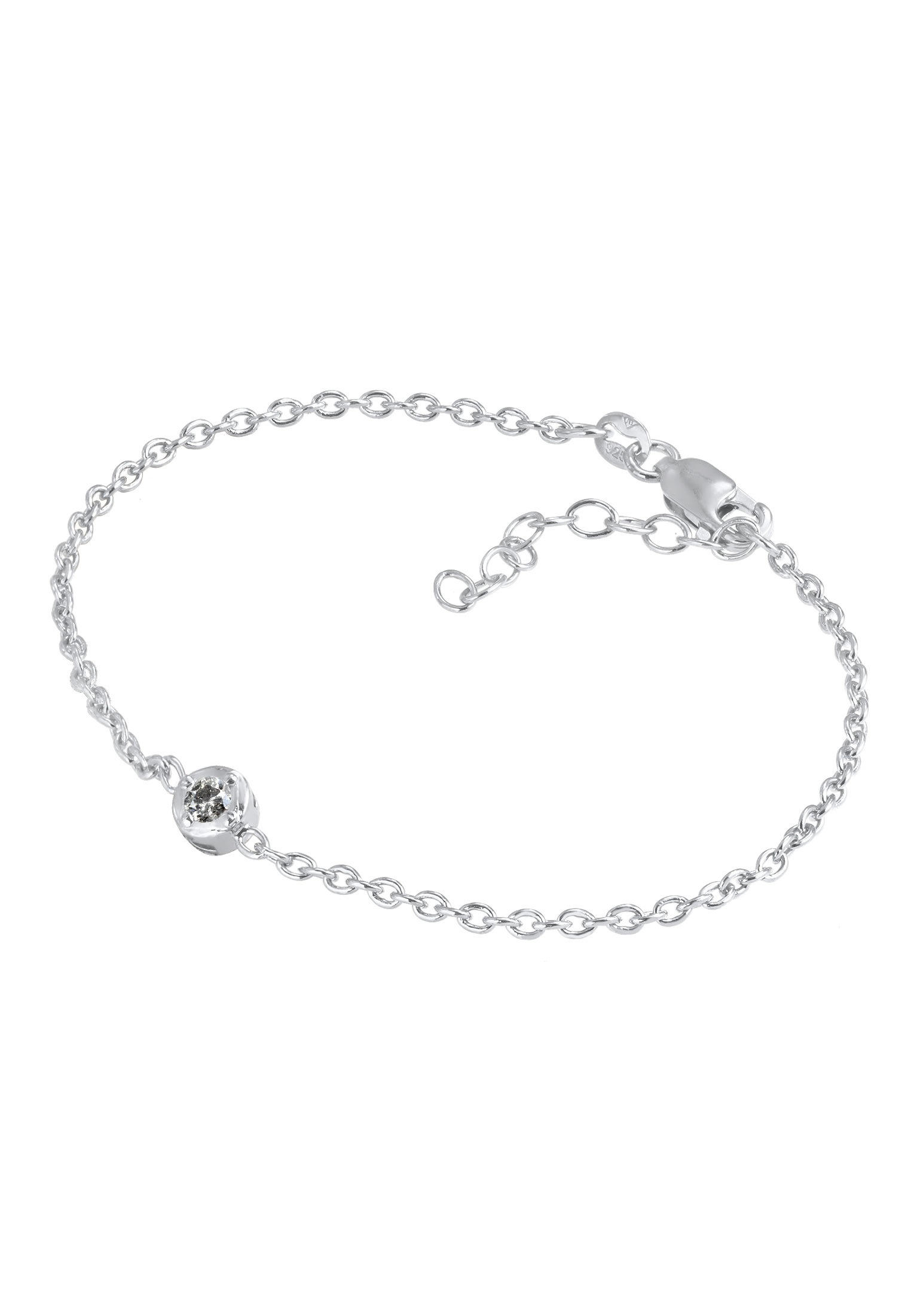 Elli DIAMONDS Armkette »Armband Solitär Diamant Salt Pepper (0.11 ct.) 925 Silber«