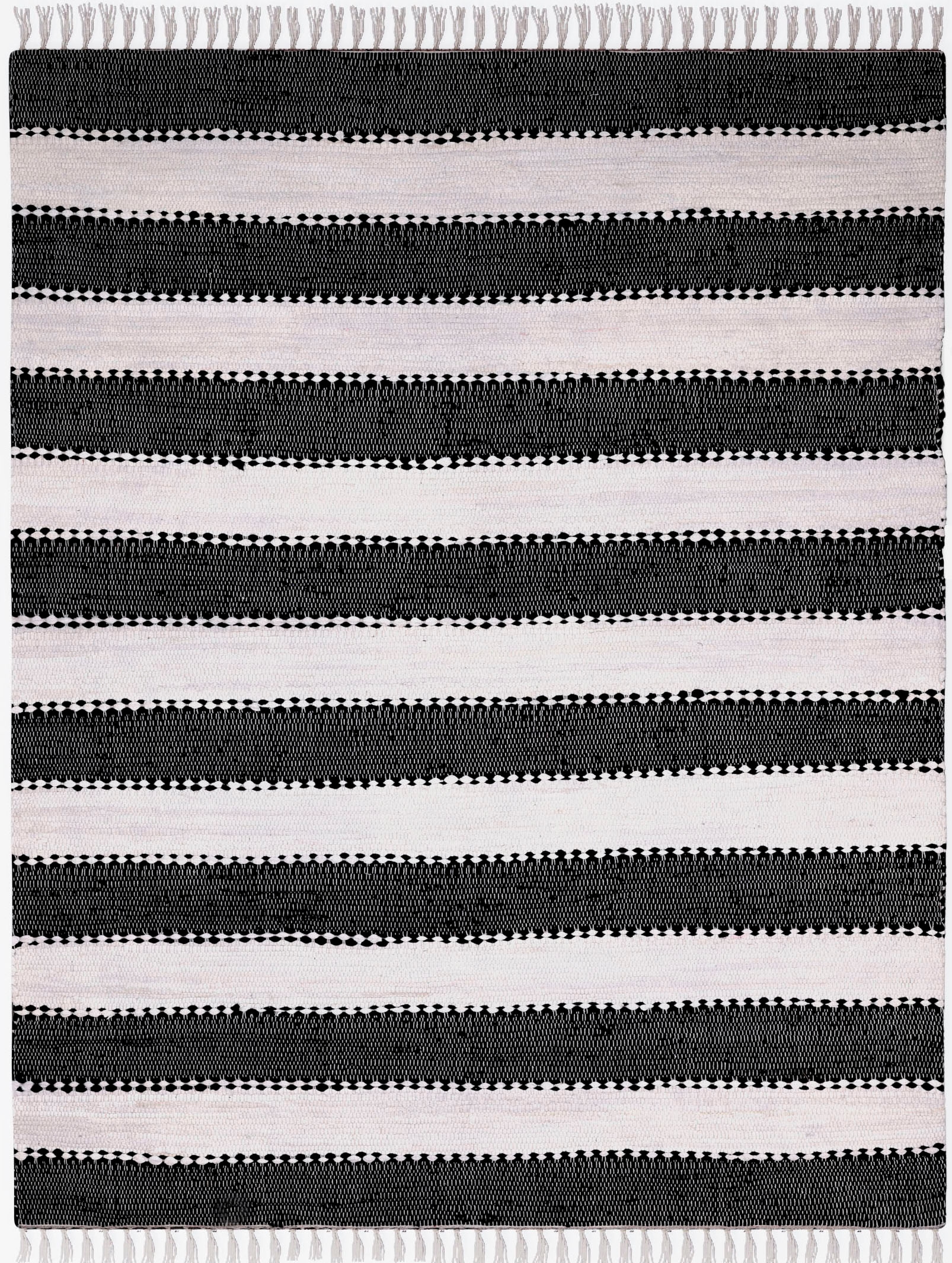 Myflair Möbel & Accessoires Teppich »Karim«, rechteckig, 10 mm Höhe, Handweb Teppich, gestreift, 90% Baumwolle, handgewebt, mit Fransen