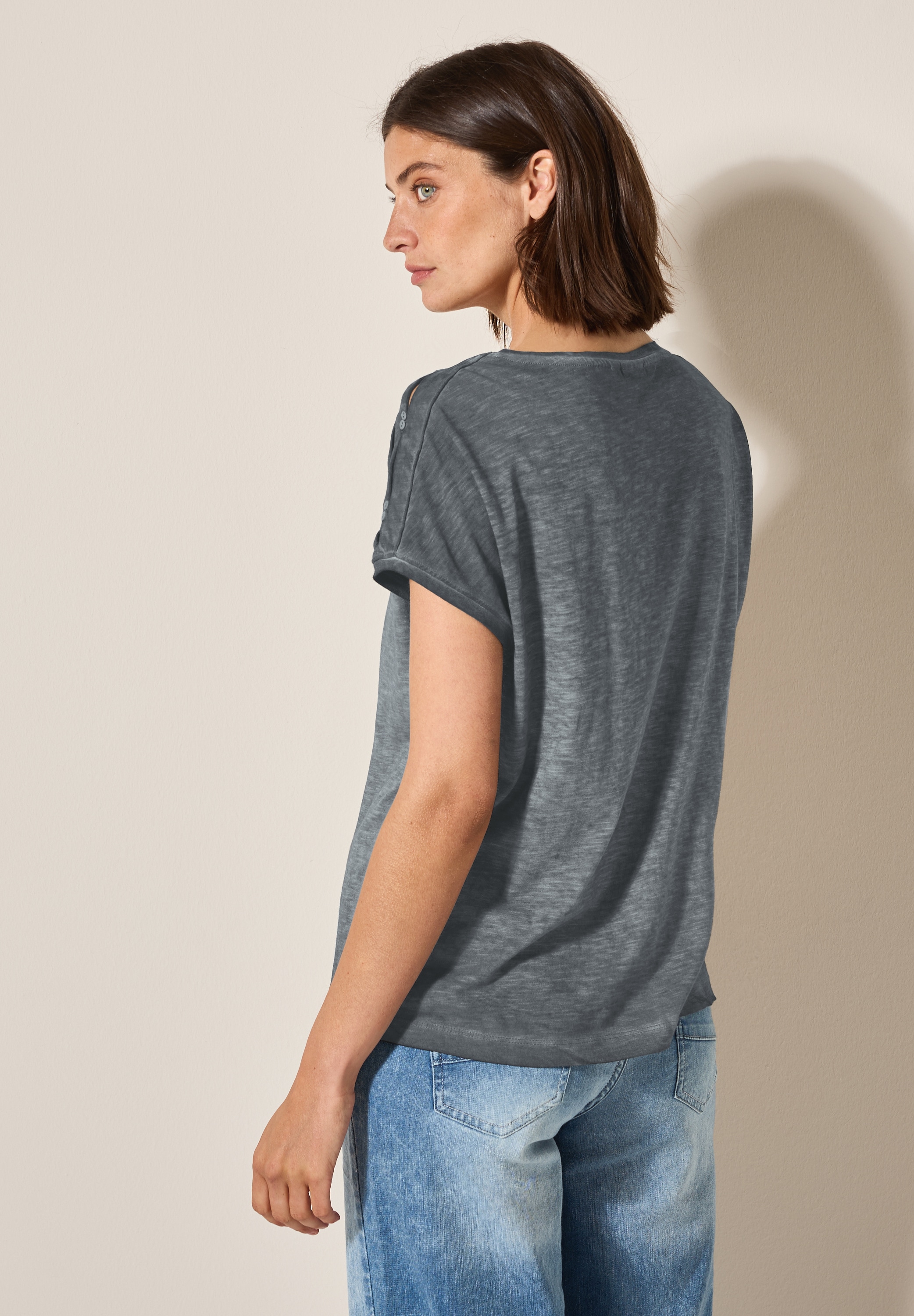 Cecil T-Shirt, mit Knopfdetail