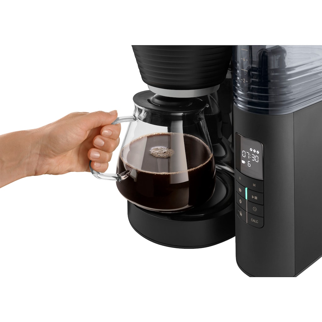 Melitta Kaffeemaschine mit Mahlwerk »AromaFresh X 1030-06«, 1,25 l Kaffeekanne, Papierfilter, 1x4, 11 Mahlgradeinstellungen,Kaffeebohnen/-pulver, 
Timer,Warmhalteplatte