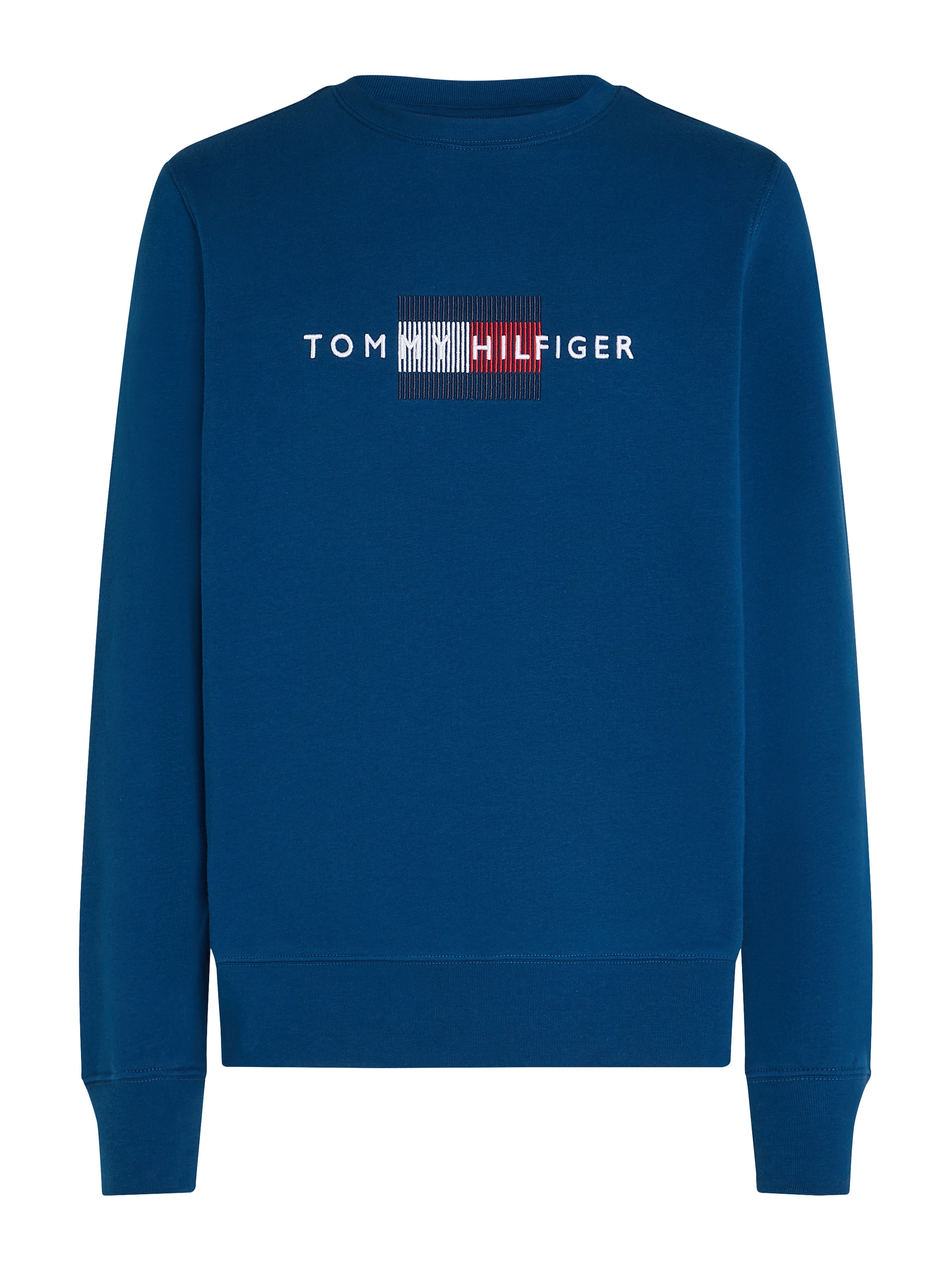 Tommy Hilfiger Sweatshirt »HILFIGER FLAG EMBRO SWEATSHIRT«, mehrfarbige Stickerei auf der Brust