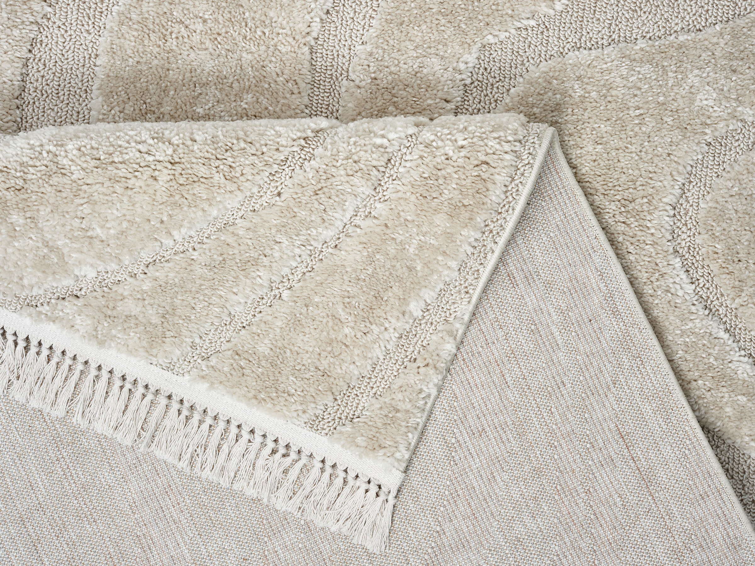 homsy by Ana Johnson Teppich »Waavy mit Fransen, Wellen Design« rechteckig 20 mm Höhe Boho, 3D Optik, Scandi, Hoch-Tief, Wohnzimmer, Schlafzimmer