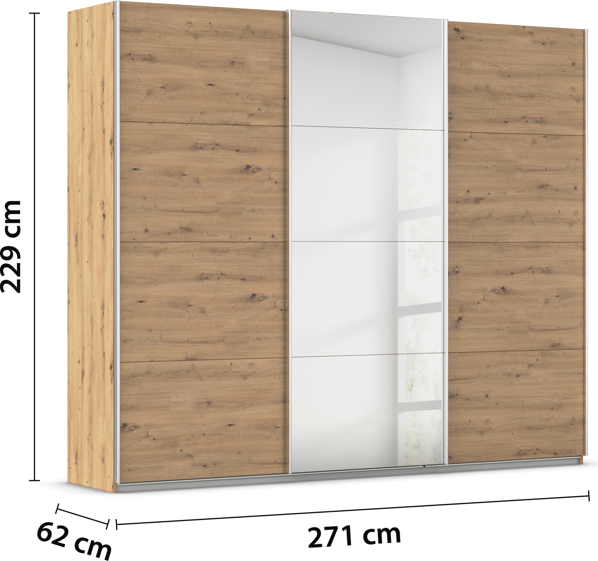 rauch Schwebetürenschrank »Kleiderschrank Schrank Garderobe AGORDO«, Top Innenausstattung, in 4 Breiten und 2 Höhen MADE IN GERMANY