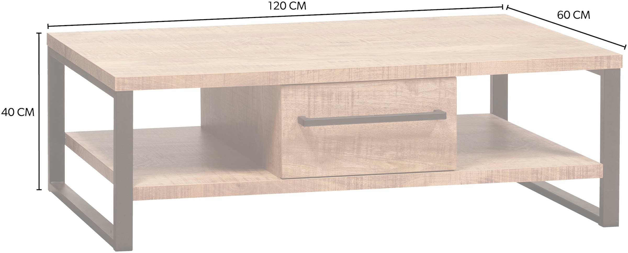 OMG Design Couchtisch »Carriba« 1 Stk. tlg. mit Schublade und Stauräumen