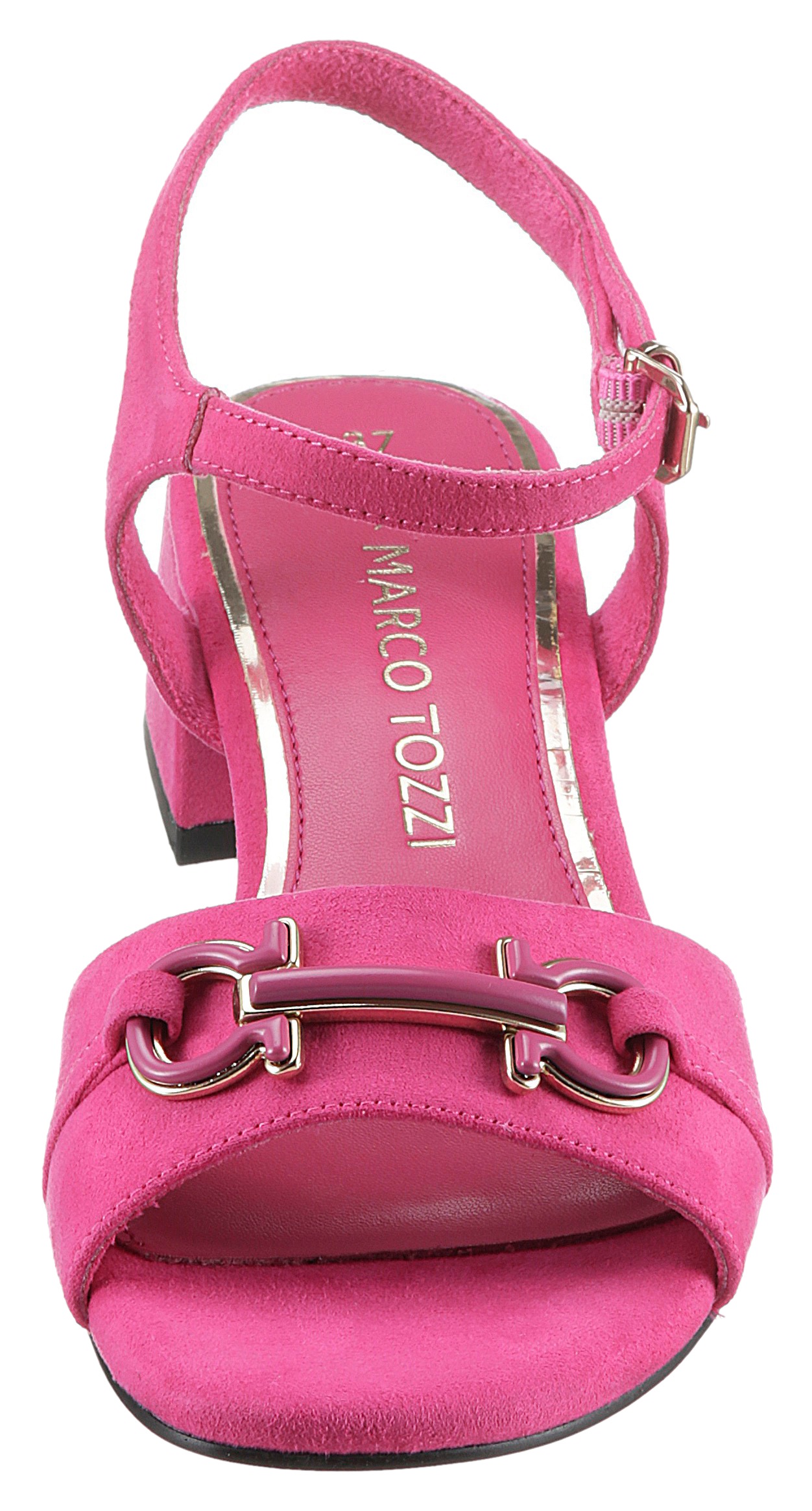 MARCO TOZZI Sandalette, Blockabsatz, Sommerschuh, Riemchensandale mit schönem Zierspange