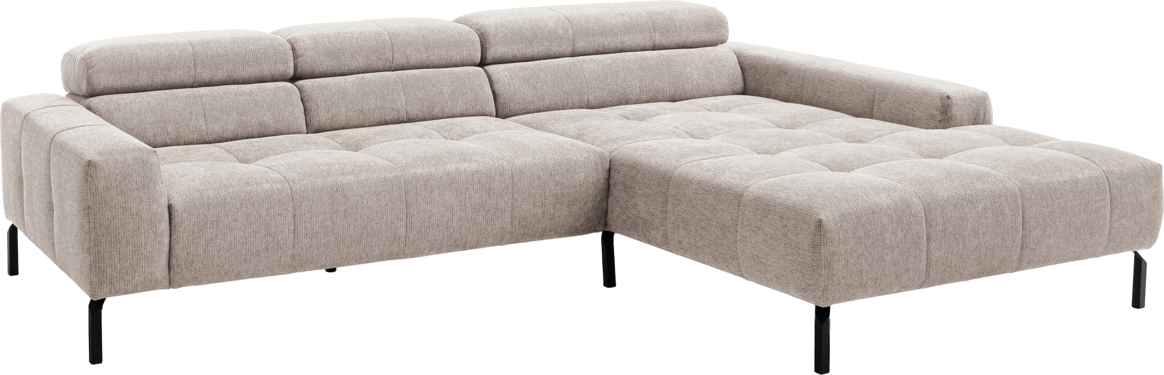 Home affaire Ecksofa »Claya Move, L-Form, Kopf- & Rückenverstellung, Breite 293 cm« Moderne Steppung, weicher Polsteraufbau & saugroboterfreundliche Höhe