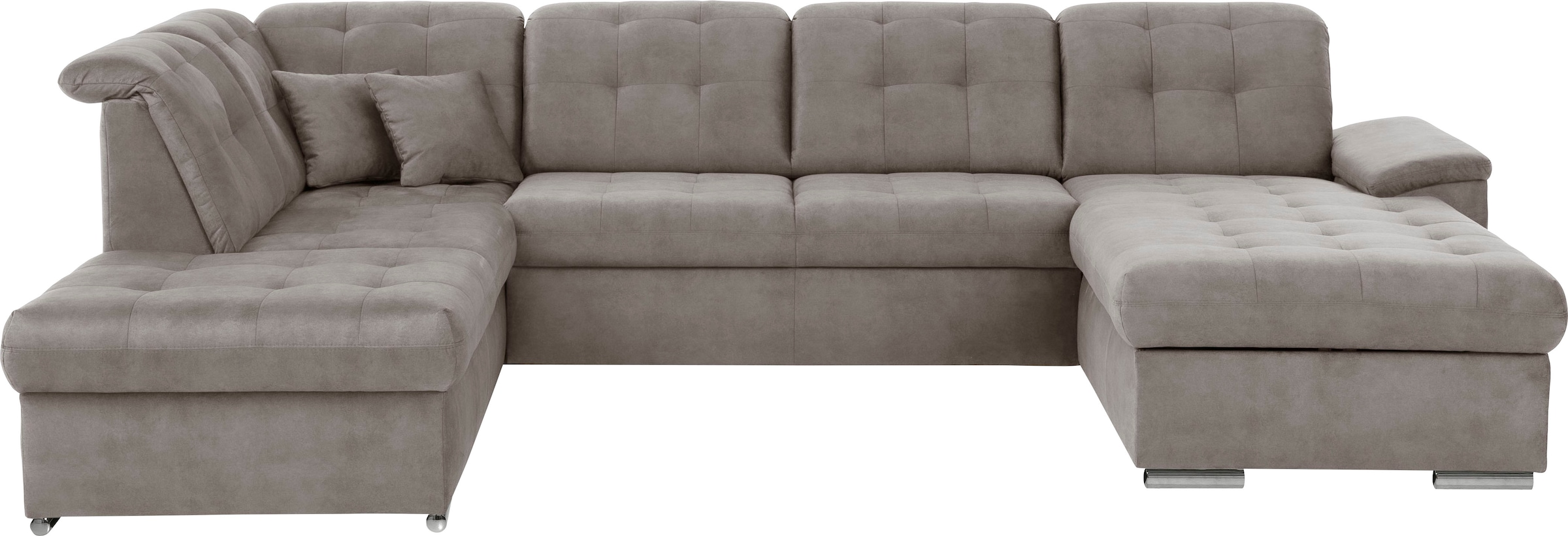 exxpo - sofa fashion Wohnlandschaft »Durango, aufwendige Sitz- und Rückenverarbeitung, bequem, U-Form«, inkl. Kopfteilverstellung, wahlweise mit Bettfunktion und Bettkasten