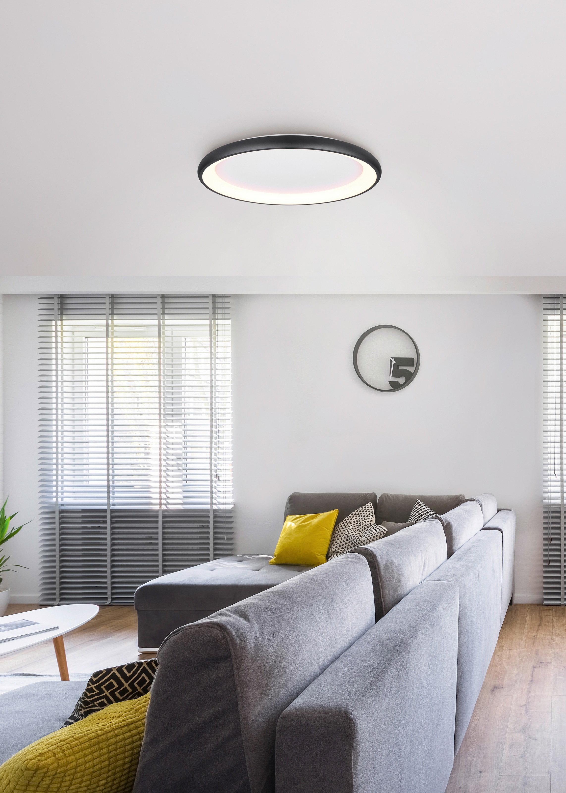 TRIO Leuchten LED Deckenleuchte »CARDONA, runde LED Deckenlampe Büro, Ø 75cm, 6900 Lumen 59W, dimmbar« LED-Board 1 Stk. warmweiß - kaltweiß CCT - Lichtfarbe einstellbar 2300/3000/4000K, auch Wandmontage möglich