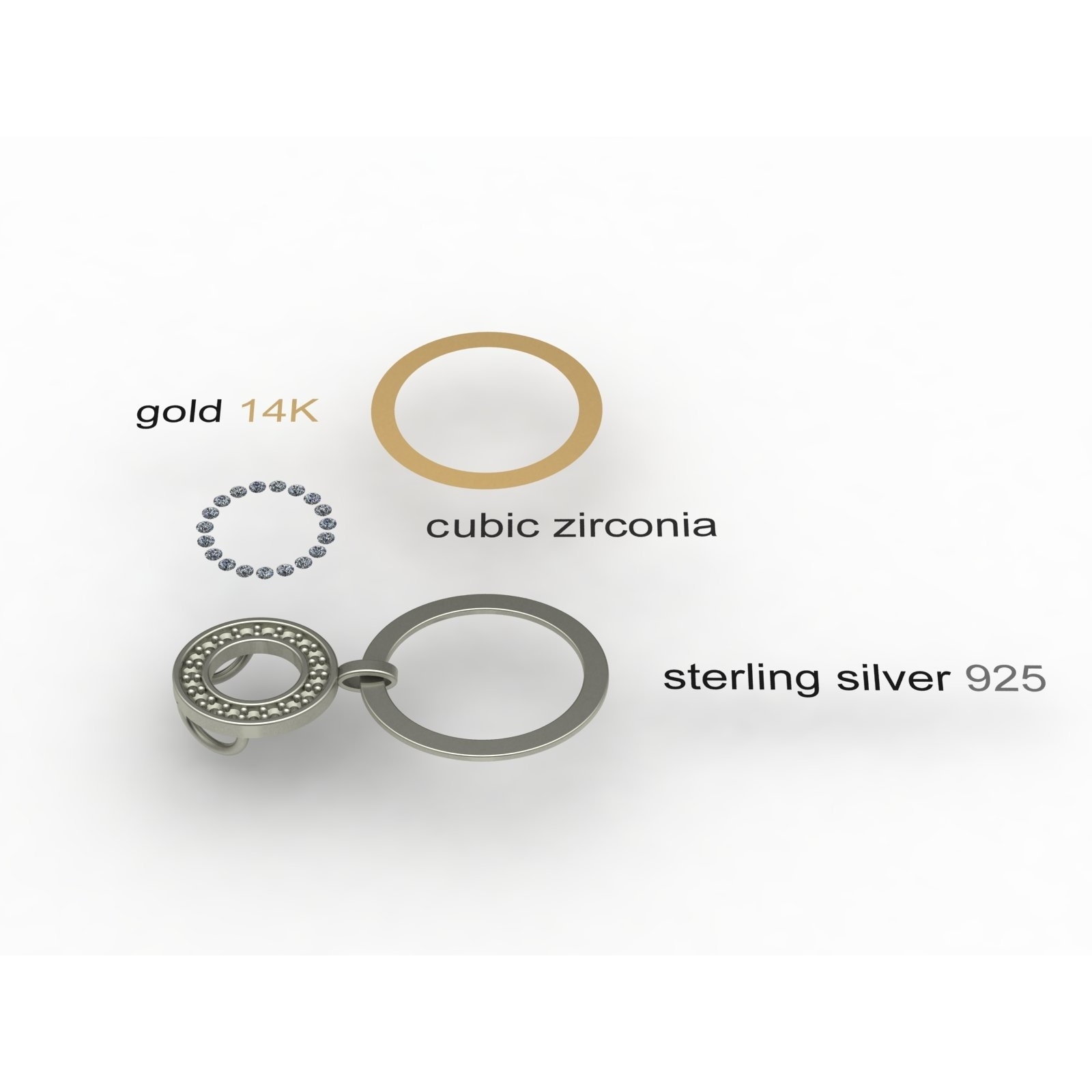OSTSEE-SCHMUCK Kette mit Anhänger »- Sunny Exklusiv - Silber 925/000 & Gold 585/000 - Zirkonia«