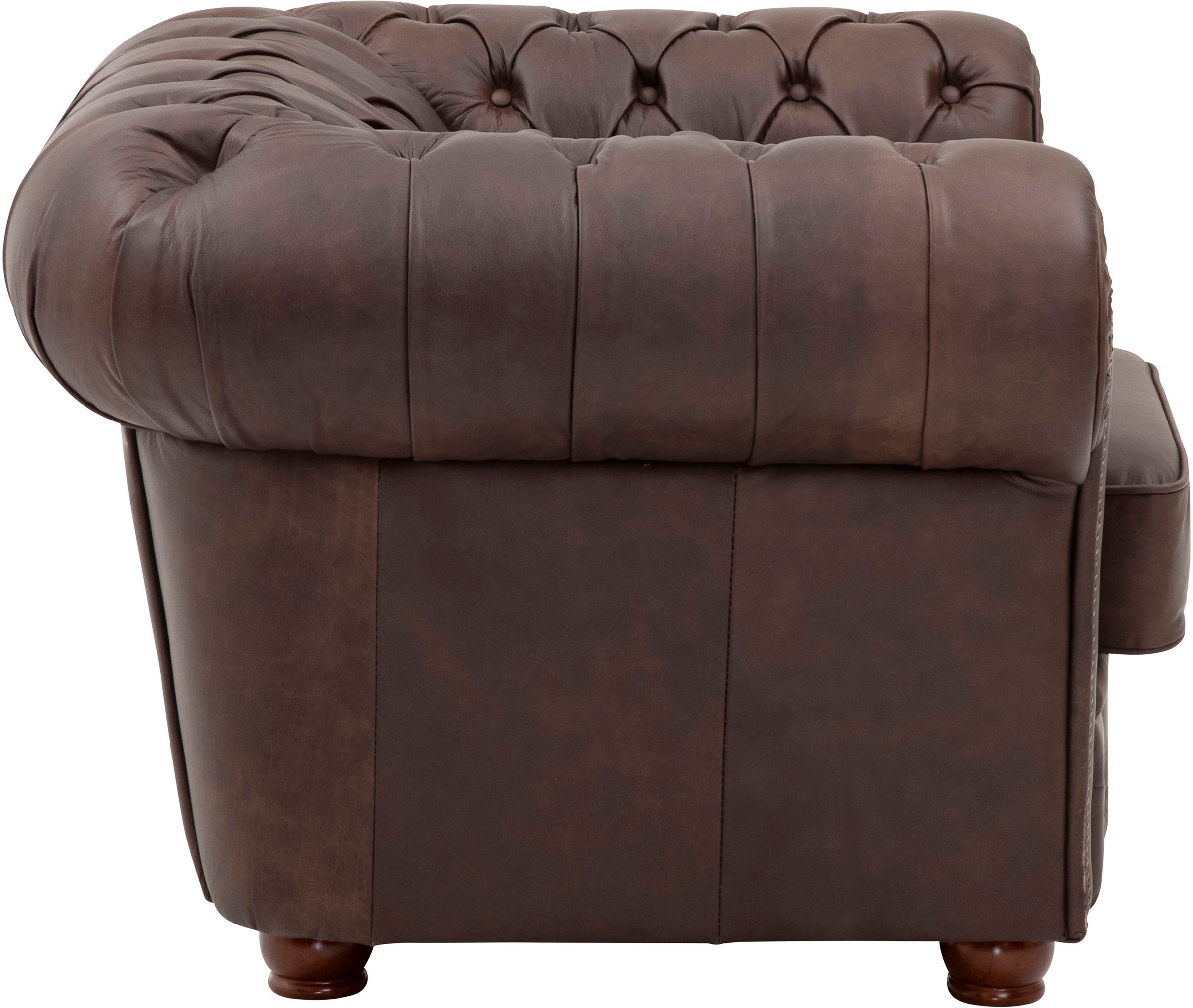 Max Winzer® Sessel »Norwin, Loungesessel, Chesterfield mit Ziernägeln in der Chatose,«, Clubsessel, klassisch, edel, modern und bequem