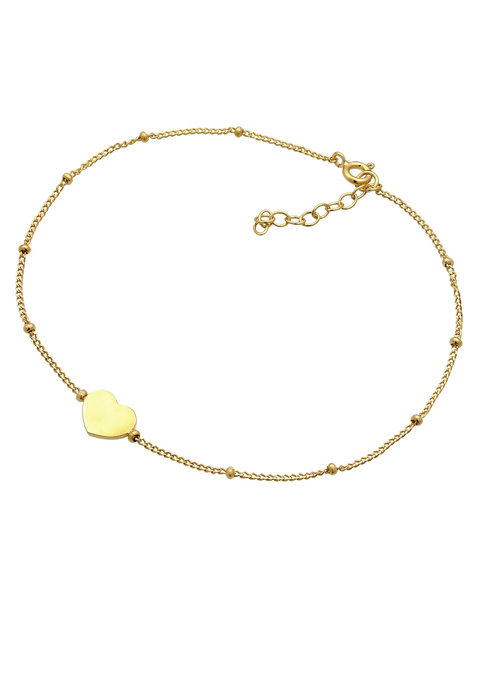 Elli Fußkette »Fußschmuck Herzchen Kugelkette Verspielt Sommer 925 Silber«