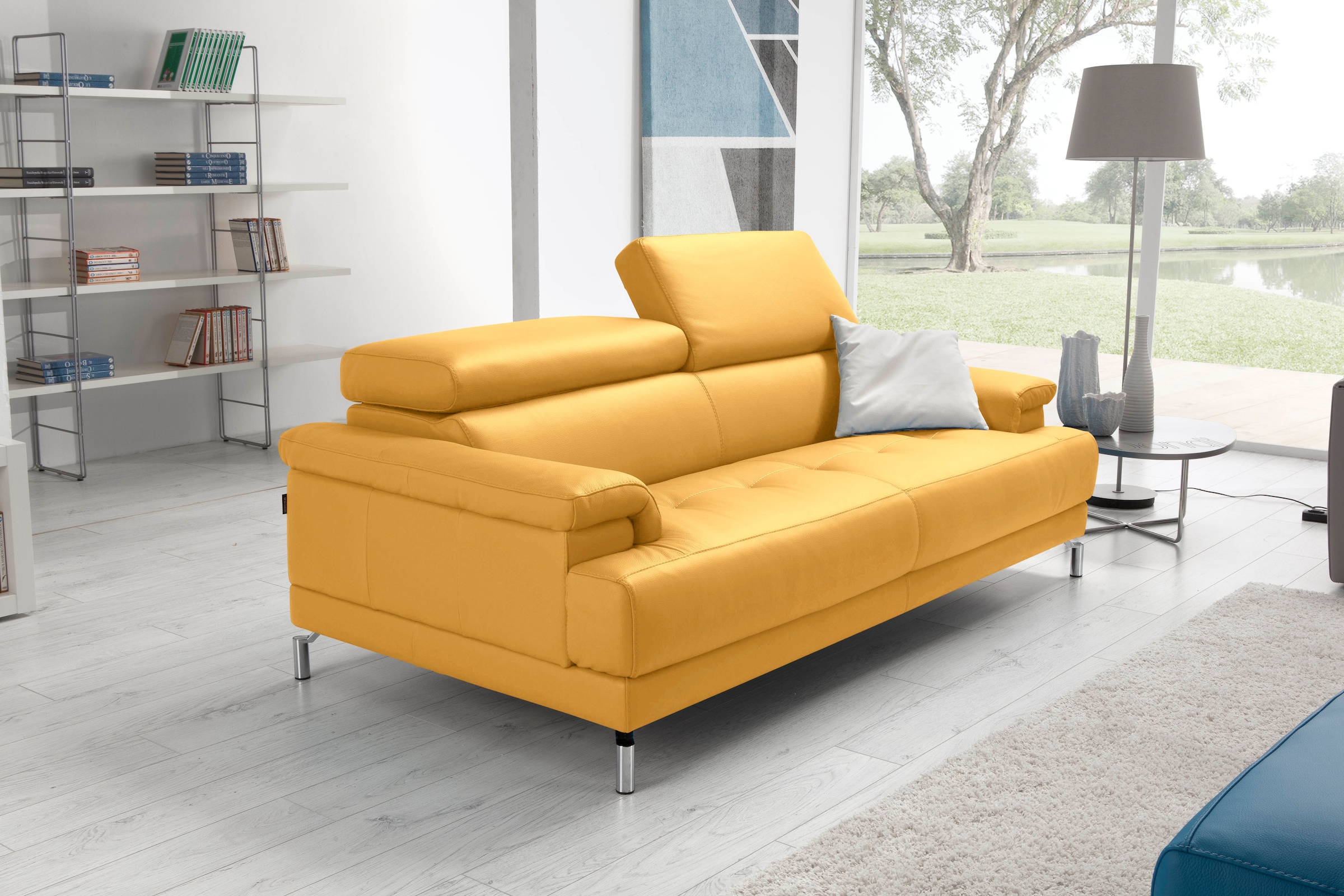Egoitaliano 2,5-Sitzer »Soul, Design und Sitzkomfort auf hohem Niveau, tolle Details«, inkl. Kopfteilverstellung für noch mehr Komfort, Designfuß