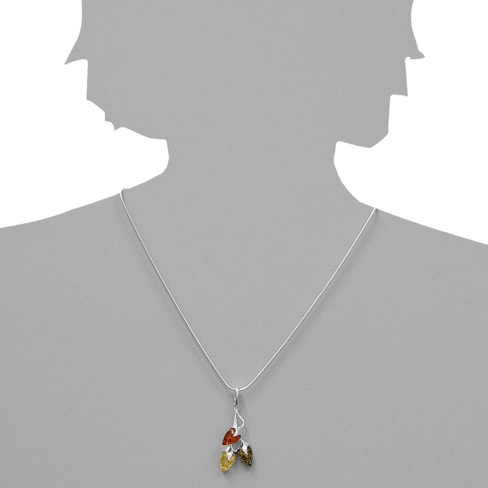 OSTSEE-SCHMUCK Kette mit Anhänger »- Blüte - Silber 925/000 - Bernstein«