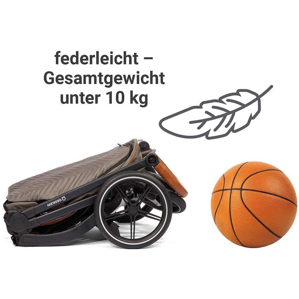 Gesslein Kombi-Kinderwagen »FX4 Soft+ mit Aufsatz Style, schwarz/cognac«
