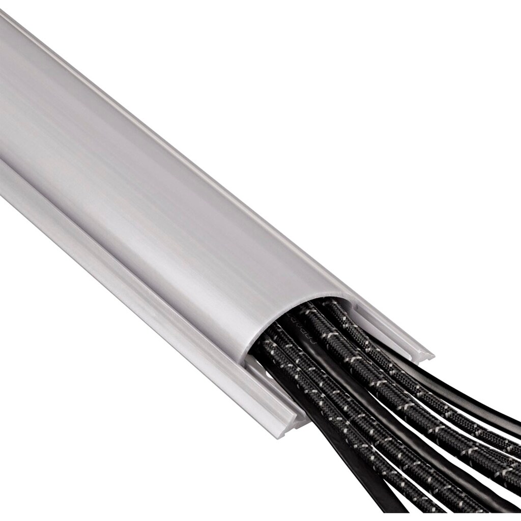 Hama Kabelkanal »PVC-Kabelkanal, halbrund, 100/7/2,1 cm, einfache Montage grau«, (1 St.)