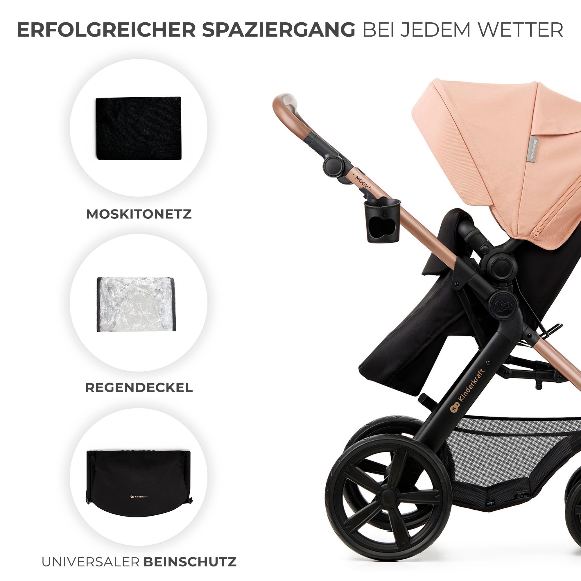 Kinderkraft Kombi-Kinderwagen »MOOV 2 4in1 EVA« 27 kg mit EVA-Rädern