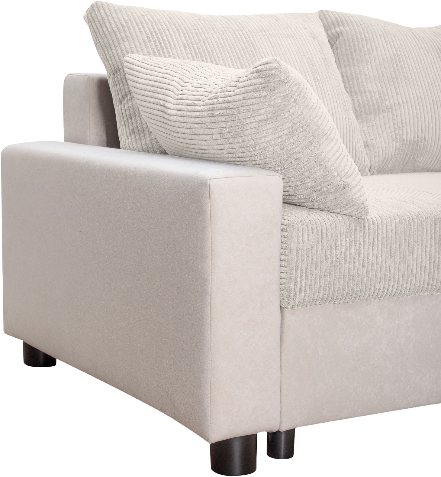 COLLECTION AB Ecksofa »Parma L-Form«, mit Schlaffunktion und Bettkasten, inklusive Kissen, Bonellfederkern
