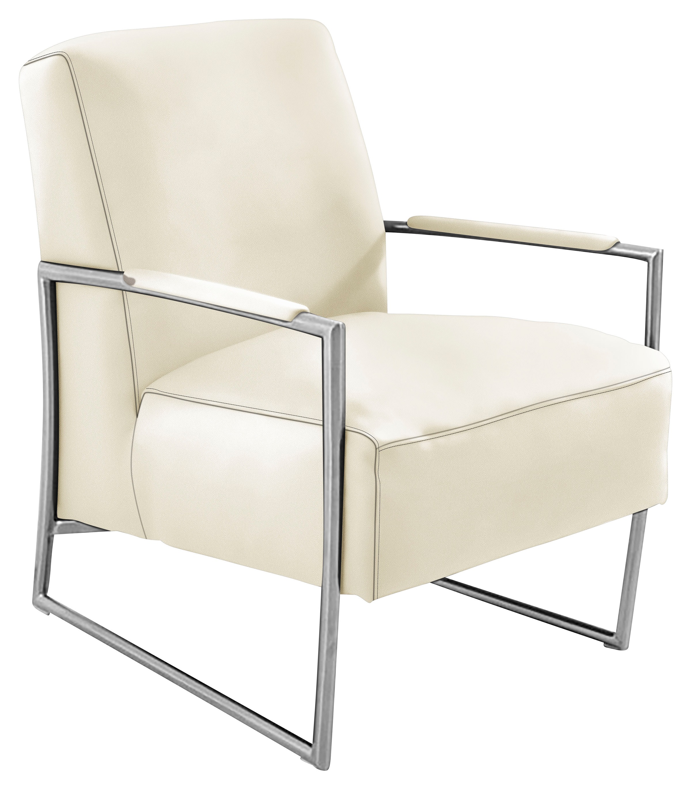 K+W Komfort & Wohnen Cocktailsessel, mit bezogenen Armlehnen, Gestell in Metall Edelstahloptik