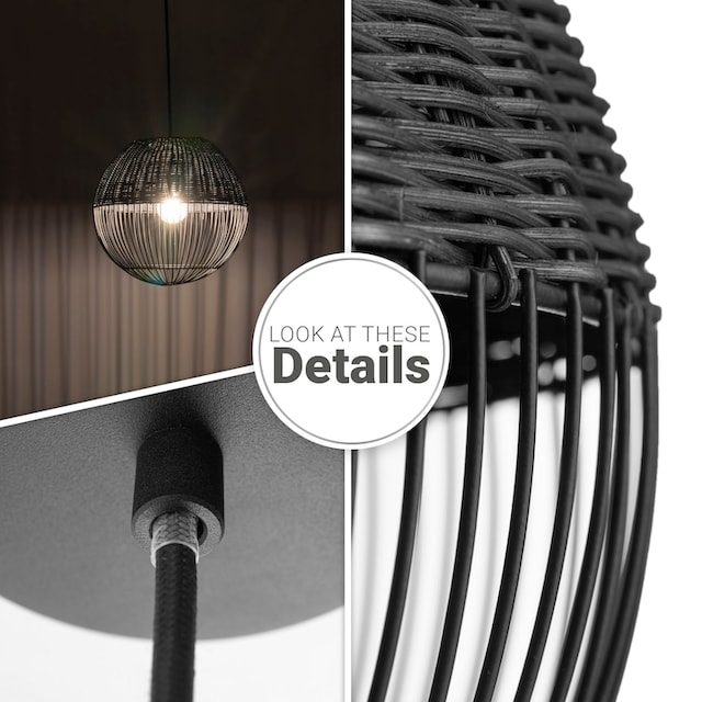 Paco Home Pendelleuchte »PURO«, Rattanlampe Korb Lampe LED Boho Natur  Vintage Rund E27 online kaufen | mit 3 Jahren XXL Garantie