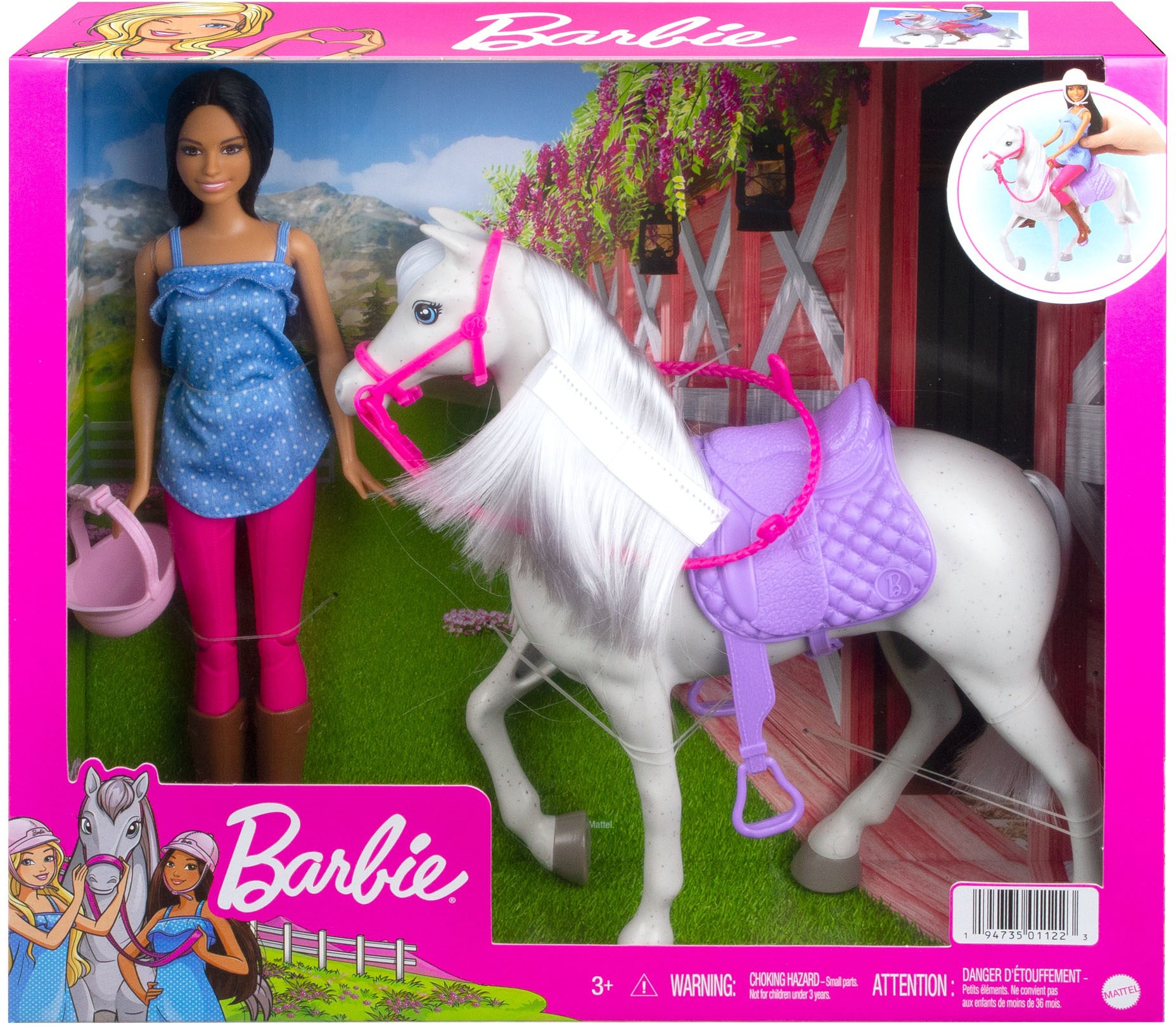 Barbie Anziehpuppe »Barbie-Puppe und Pferd«, mit Sattel, Zaumzeug und Zügeln