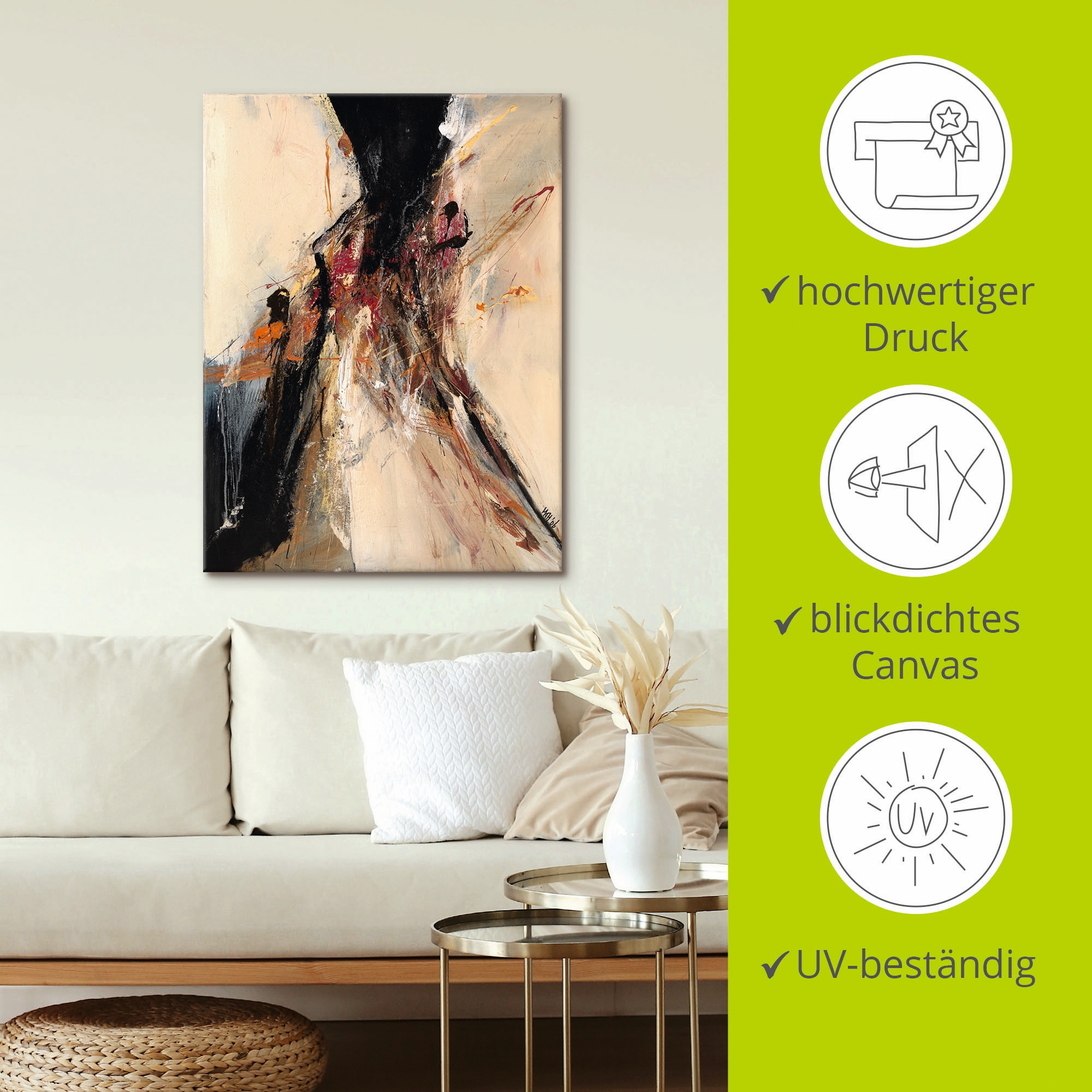 Artland Leinwandbild »Abstrakt VII« Gegenstandslos 1 Stk. tlg. auf Holzrahmen gespannt