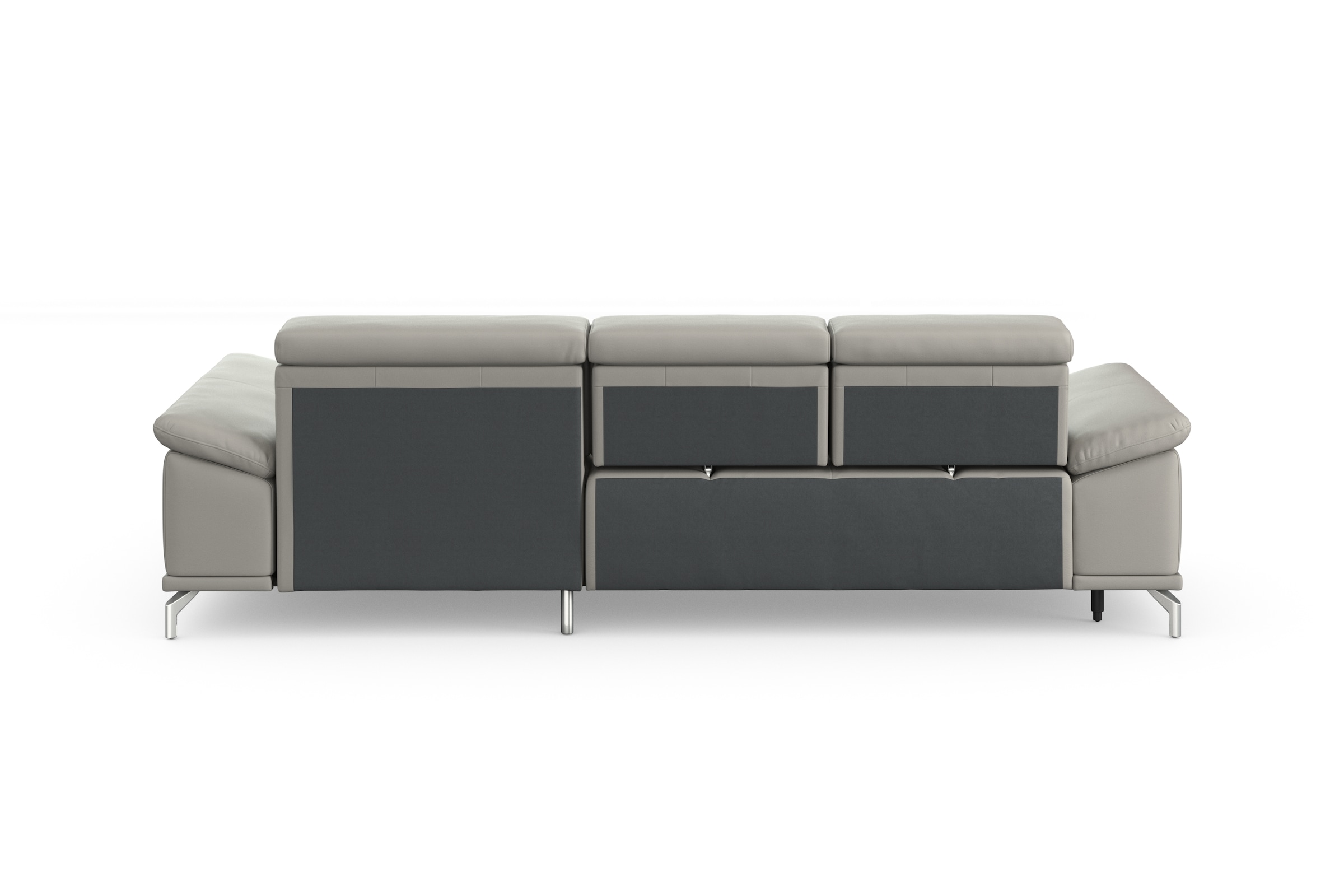 sit&more Ecksofa »Cabrio L-Form, mit Sitztiefenverstellung, Arm- und Kopfteilverstellung«, 2 Nierenkissen, Federkern, optional Bettfunktion und Stauraum