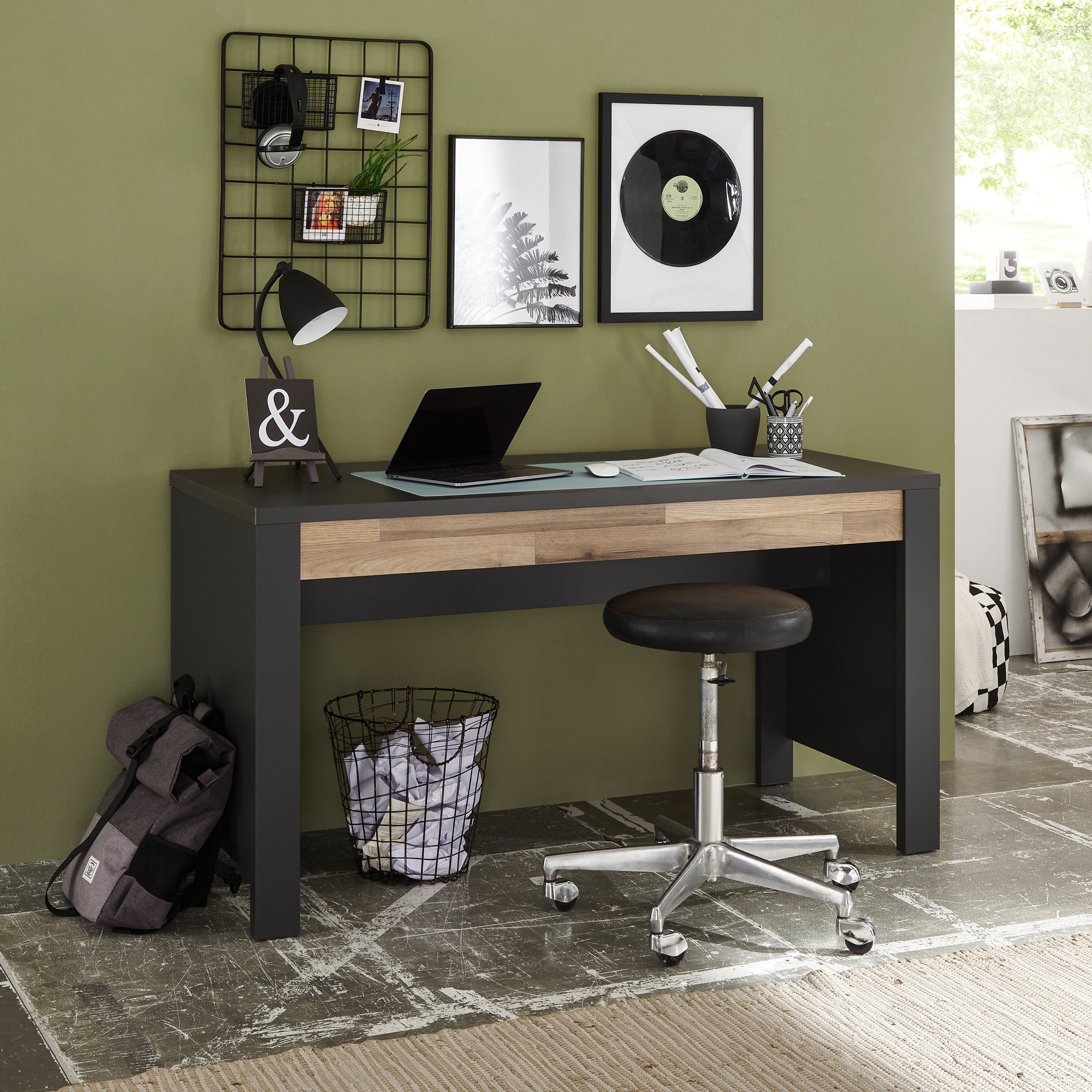 Begabino Schreibtisch »Dallas Tisch Absetzung Montana Oak«, passend zum Jugendzimmer Dallas