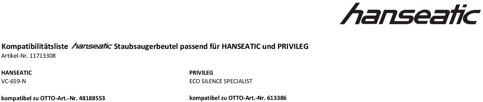 Hanseatic Staubsaugerbeutel, (Packung, 10 St.), 10er-Pack