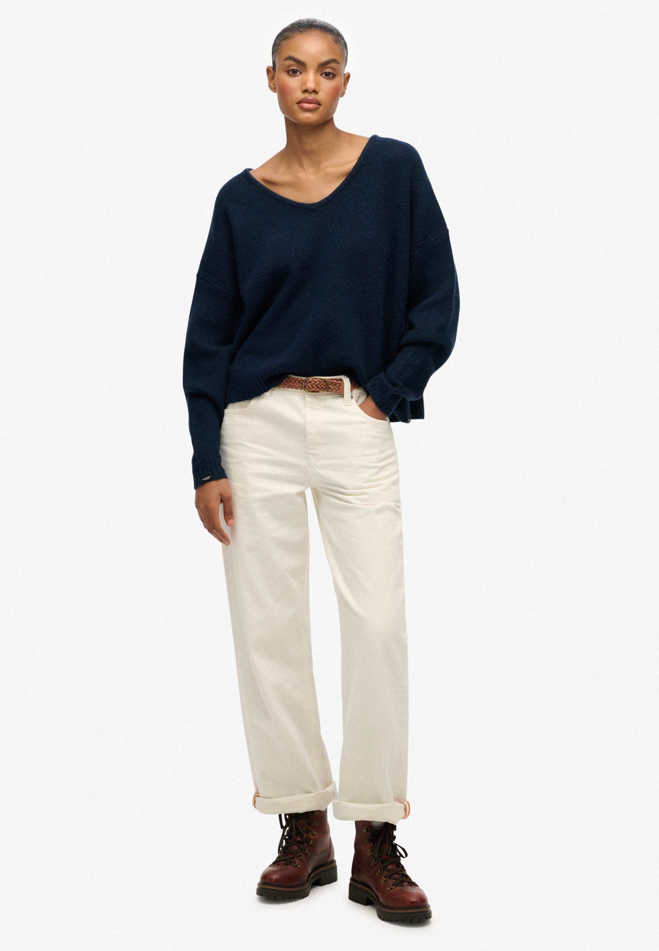 Superdry Strickpullover »BRUSHED OS V NECK JUMPER«