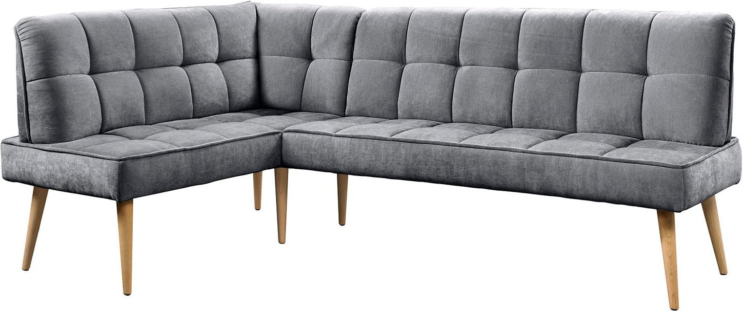 exxpo - sofa fashion Eckbank »Latte« moderne Sitz- und Rückensteppung, bequem und elegant, hoher Holzfuß