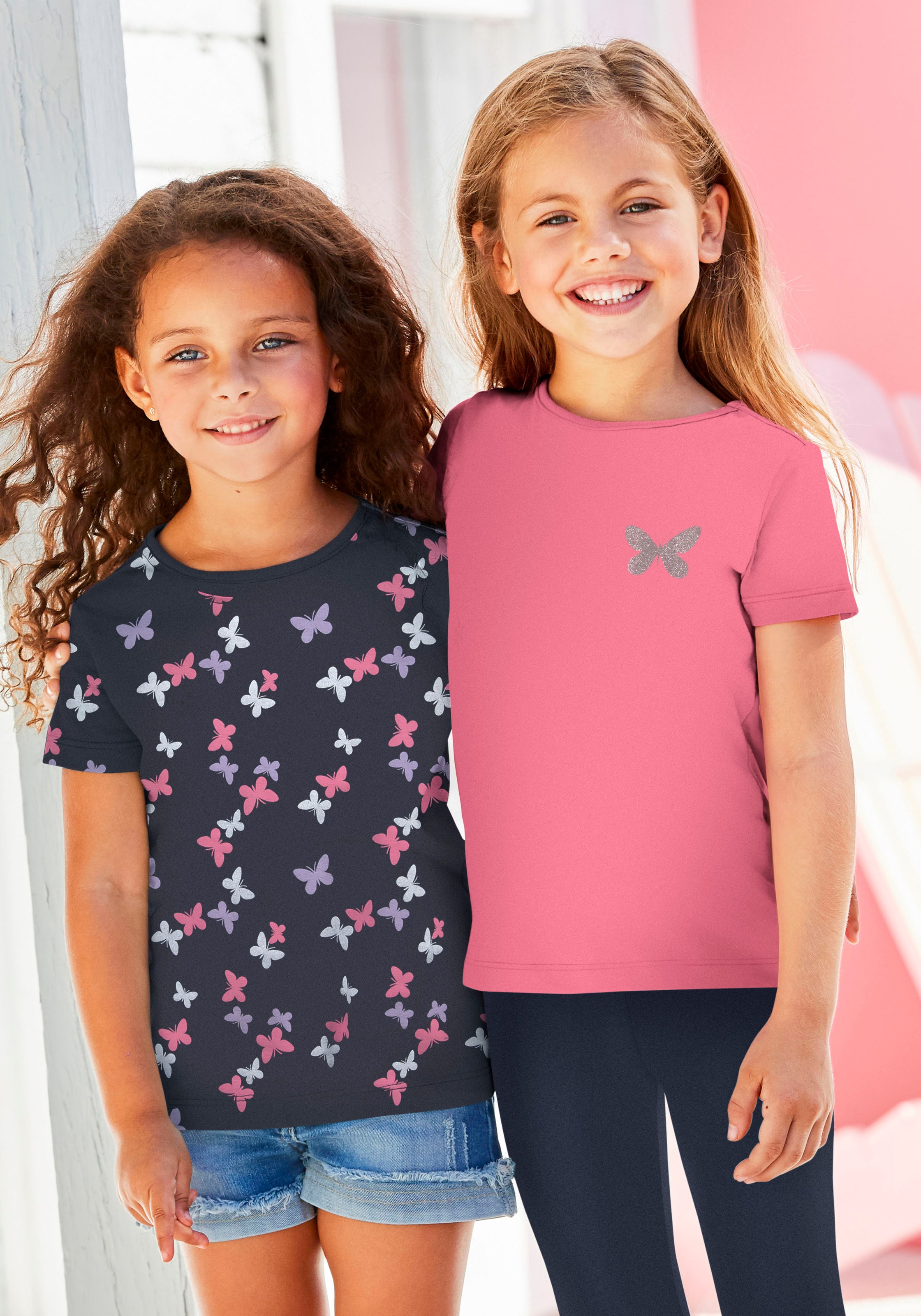 KIDSWORLD T-Shirt, (Packung, 2er-Pack), mit hinten länger geschnittenem Saum kaufen