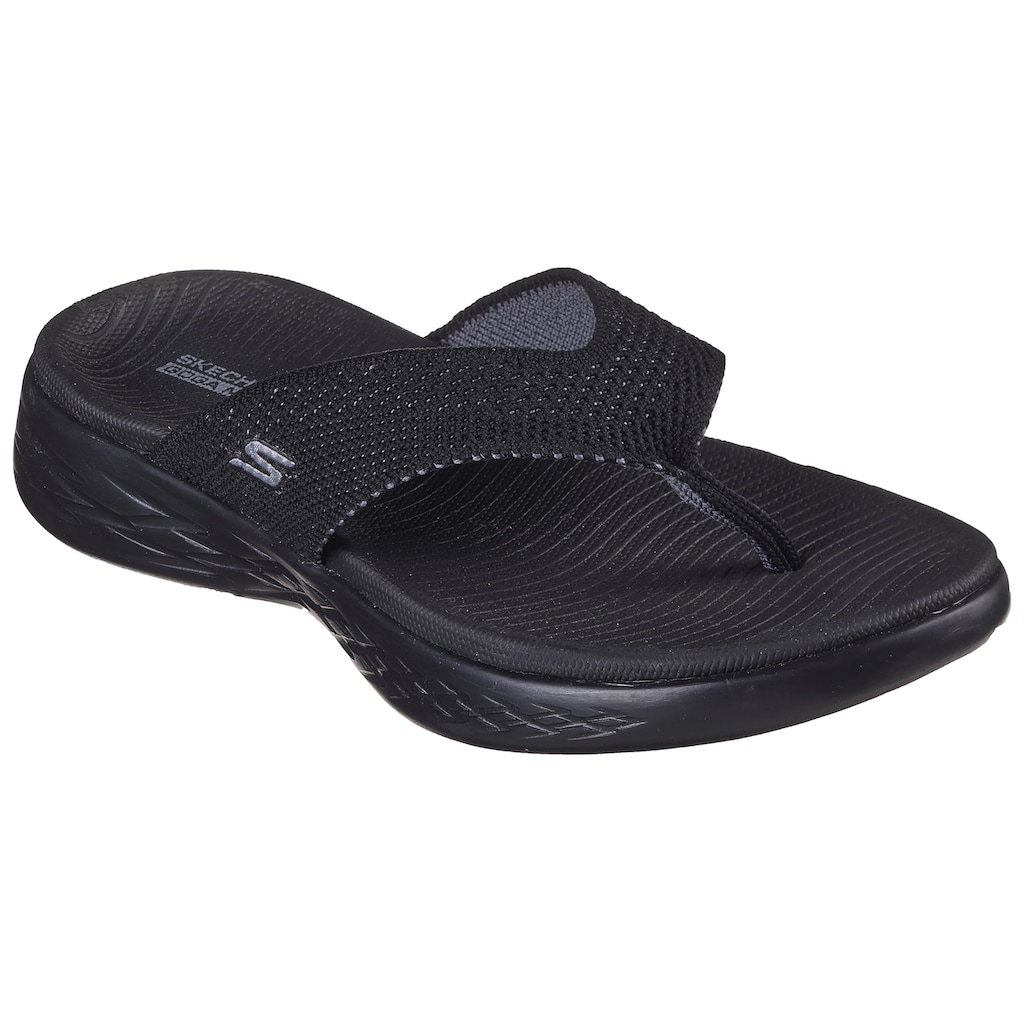 Skechers Zehentrenner »ON-THE-GO 600-FLOURISH«, Sommerschuh, Schlappen, Poolsildes mit weichem Zehensteg