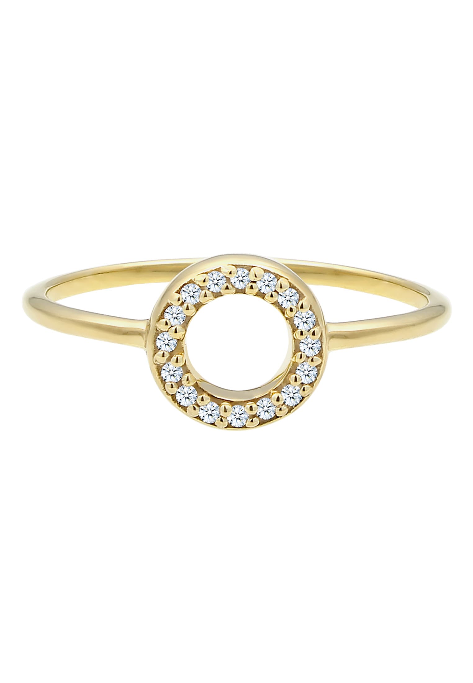 Elli DIAMONDS Verlobungsring »Ring Kreis Diamant Weiß Brillantschliff (0.08ct) 375 Gelbgold«