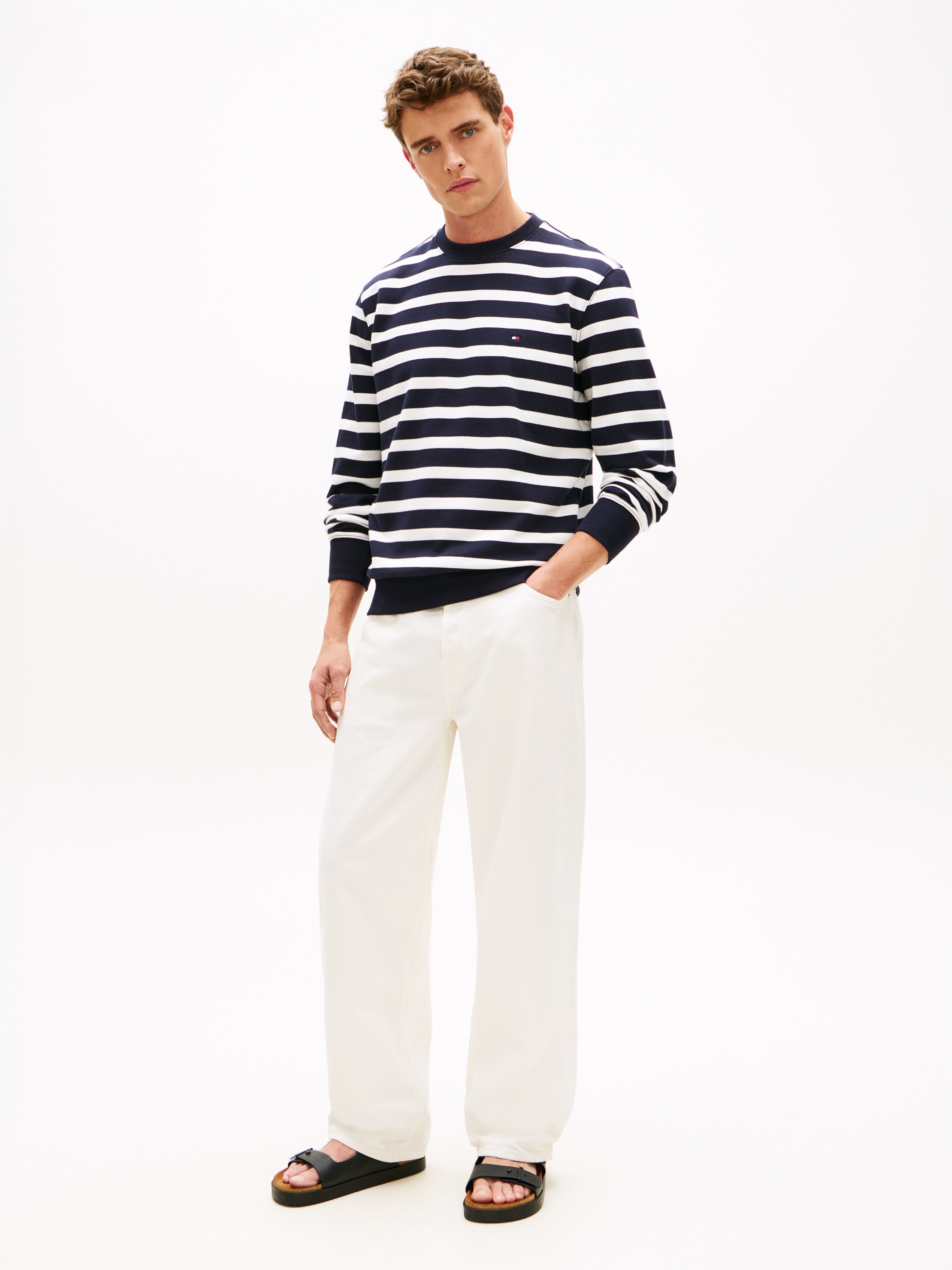 Tommy Hilfiger Pantolette »CORK ADJUSTABLE LTH SANDAL«  Sommerschuh, Bequemschuh, Sandale mit Logoprägung in den Schnallen