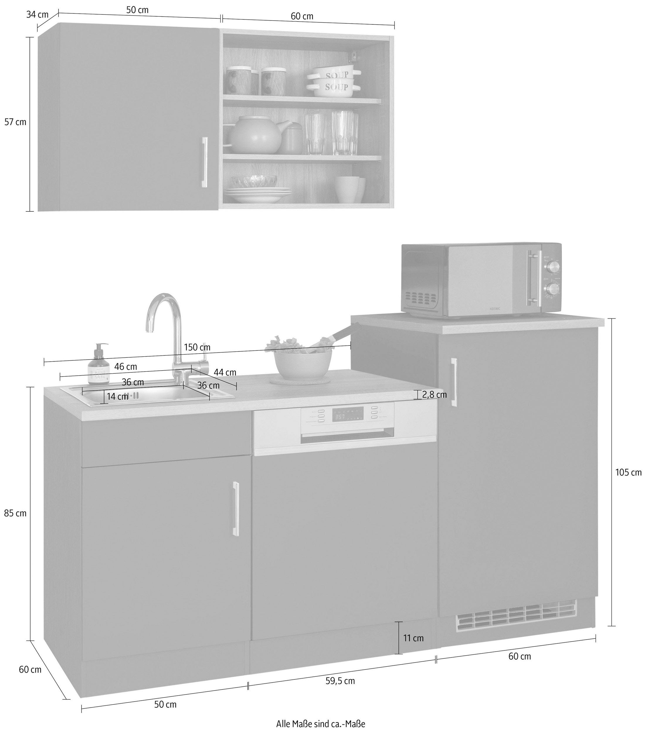 HELD MÖBEL Küche »Mali«, Breite 170 cm, mit E-Geräten
