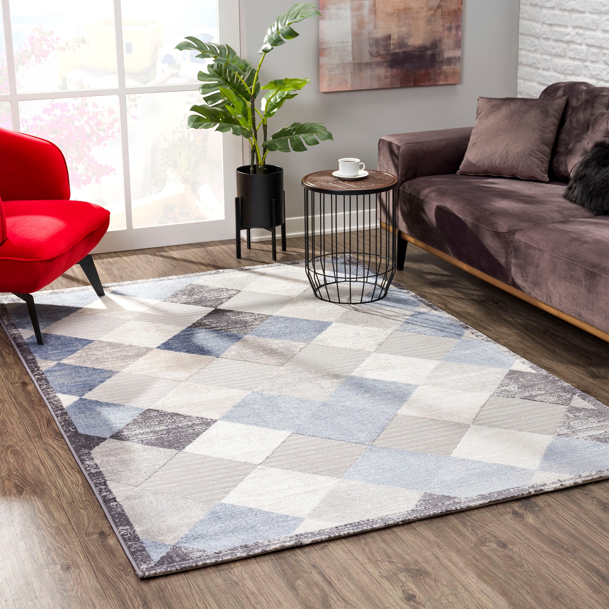 Sanat Teppich »Evra 7009«, rechteckig, 22 mm Höhe, Wohnzimmer, Kurzflor, modern, Läufer