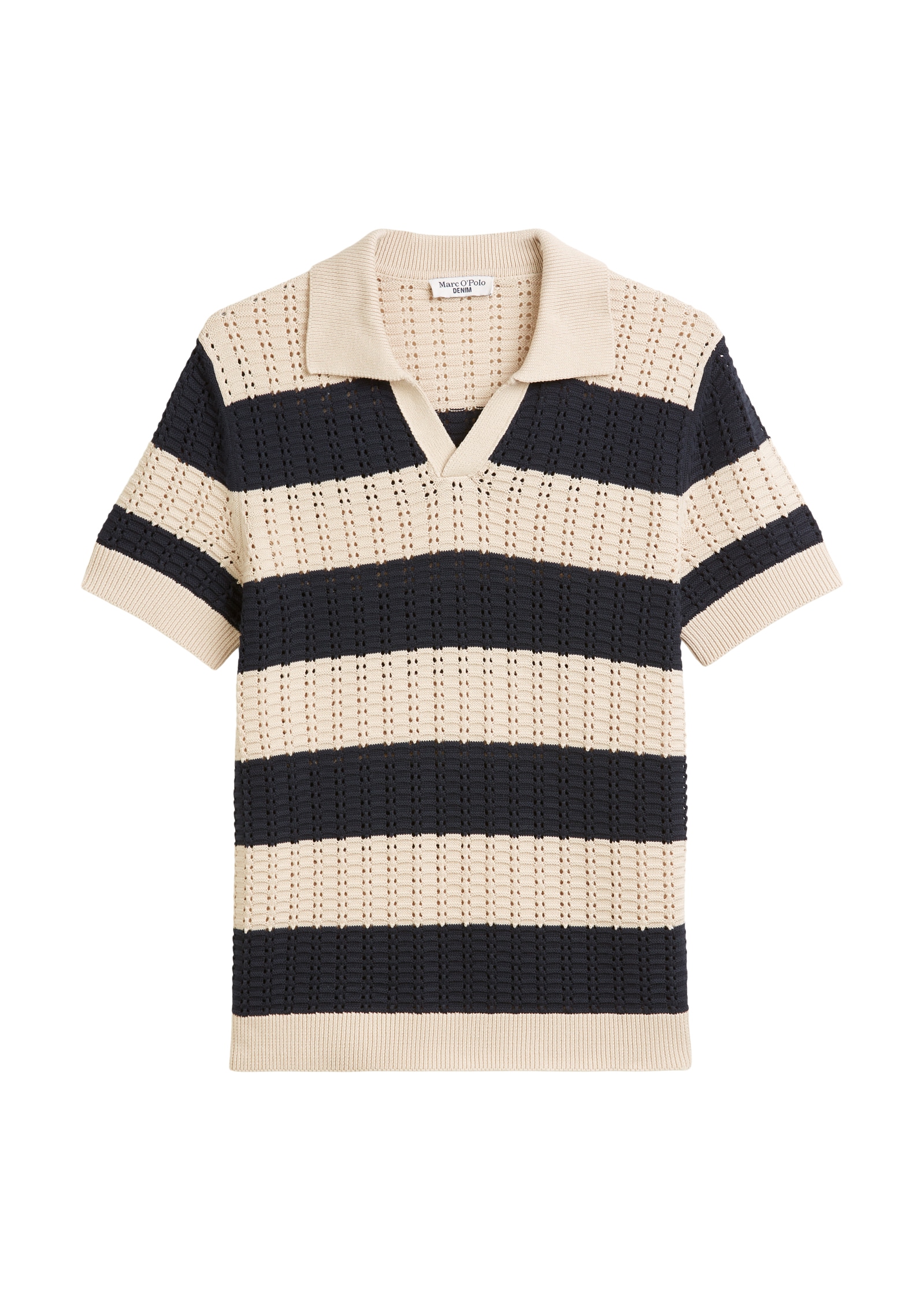 Marc O'Polo DENIM Poloshirt, markantes Loch-Strickmuster