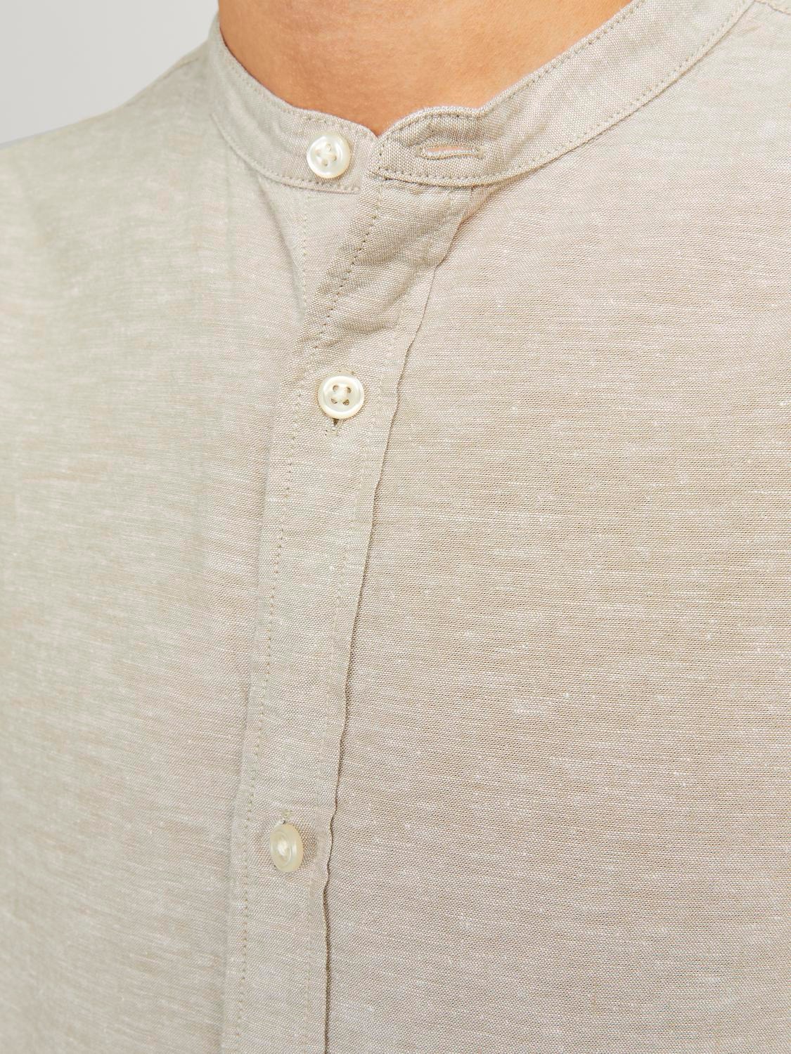 Jack & Jones Langarmhemd »JJELINEN BLEND BAND SHIRT LS SN«