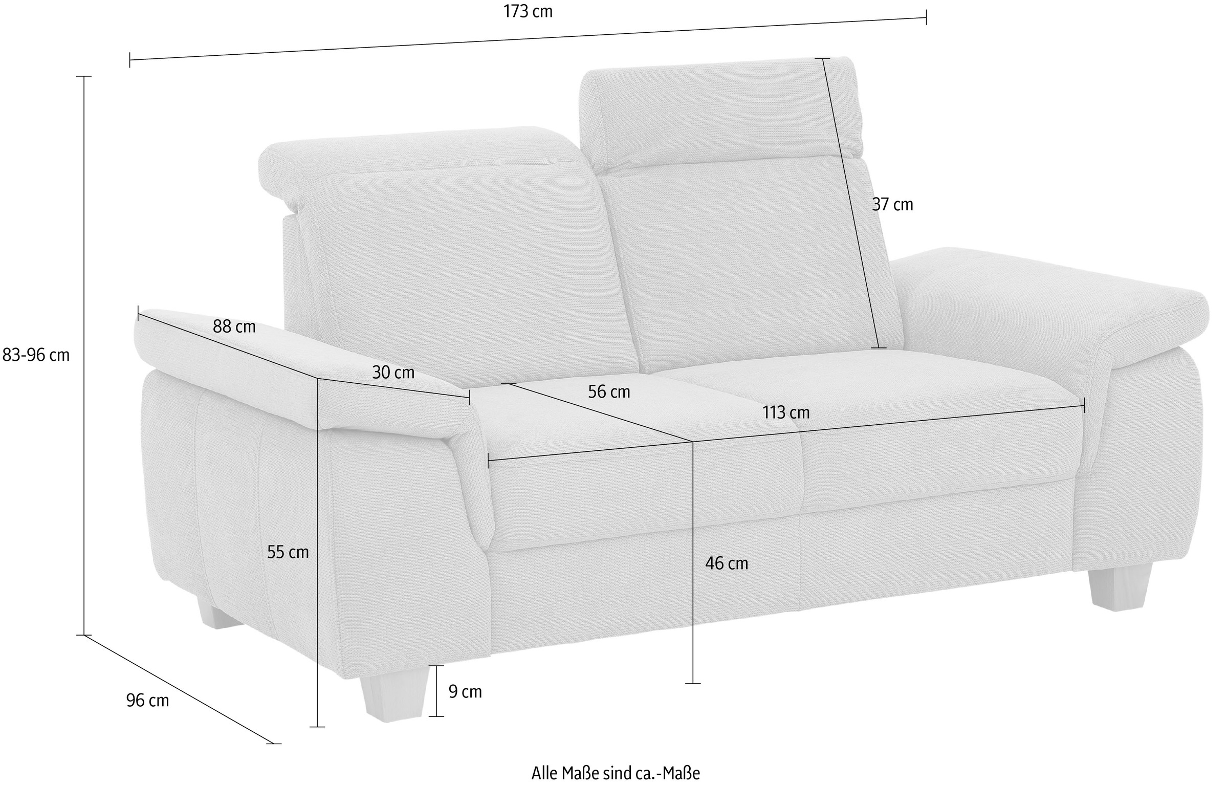 Home affaire 2-Sitzer »Dalia« mit Federkernpolsterung, wahlweise auch mit Kopftteilverstellung