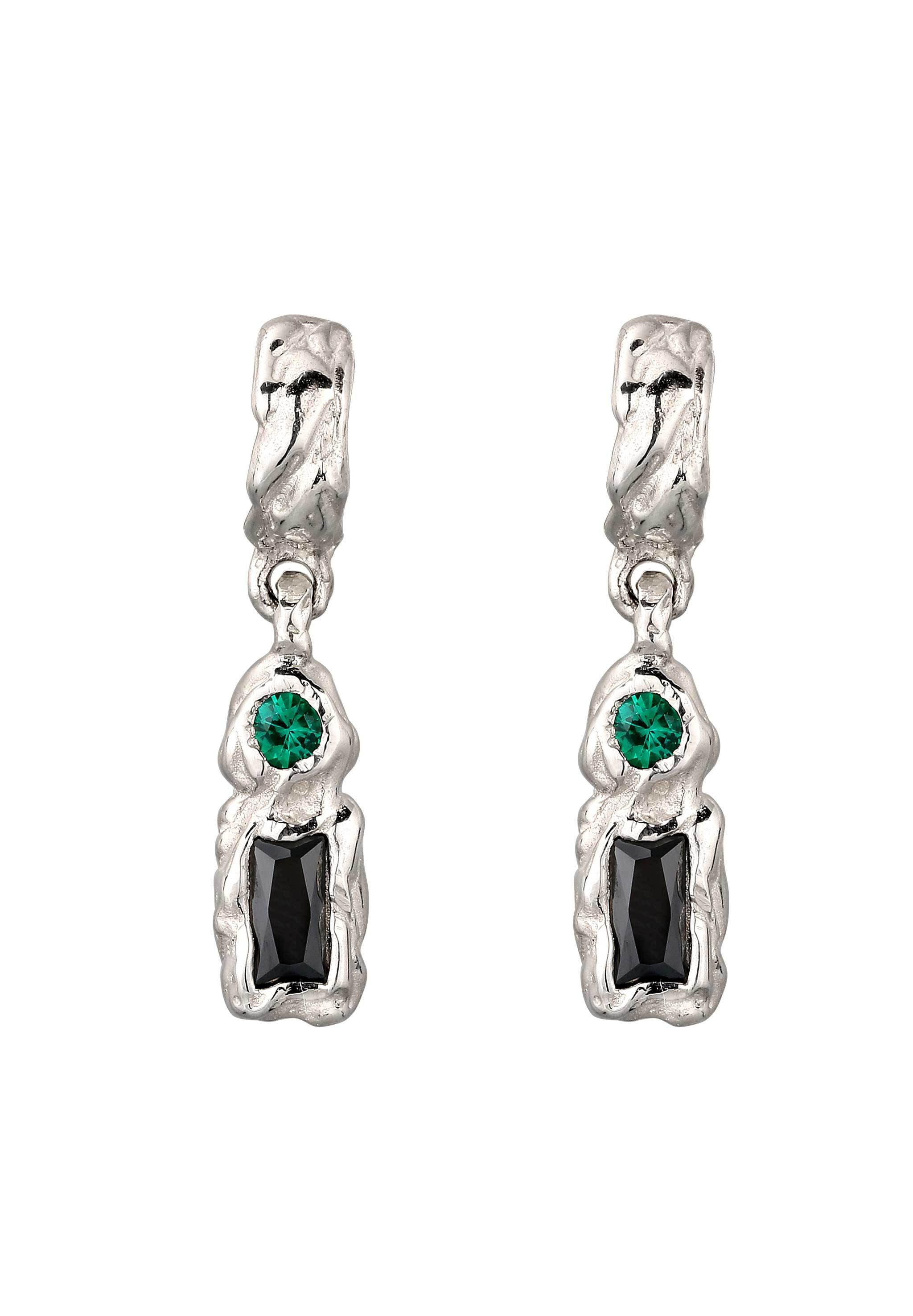 Elli Paar Ohrstecker »Ohrringe Zirkonia Synthetischer Smaragd Grün 925 Sterling Silber«