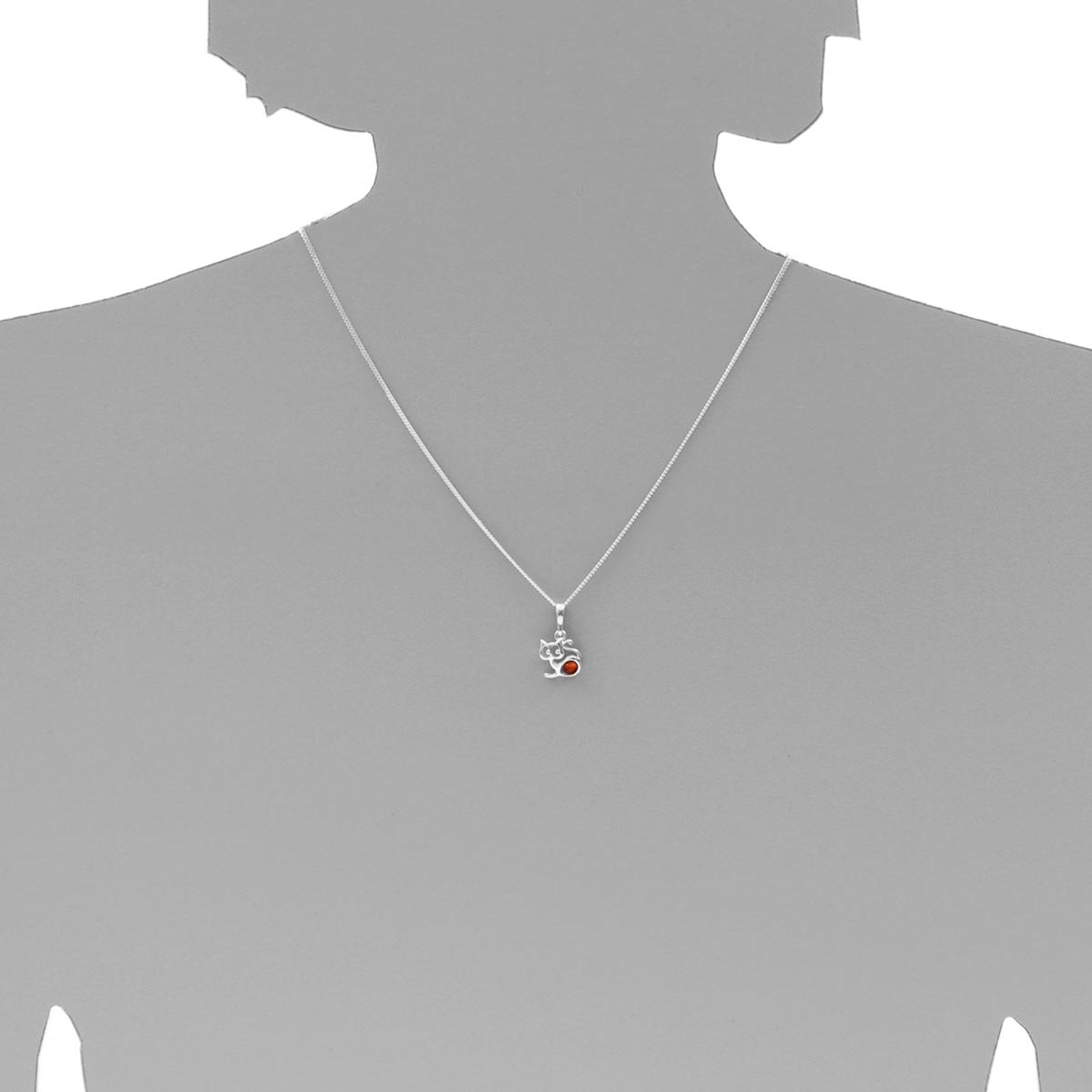 OSTSEE-SCHMUCK Kette mit Anhänger »- Katze - Silber 925/000 - Bernstein«