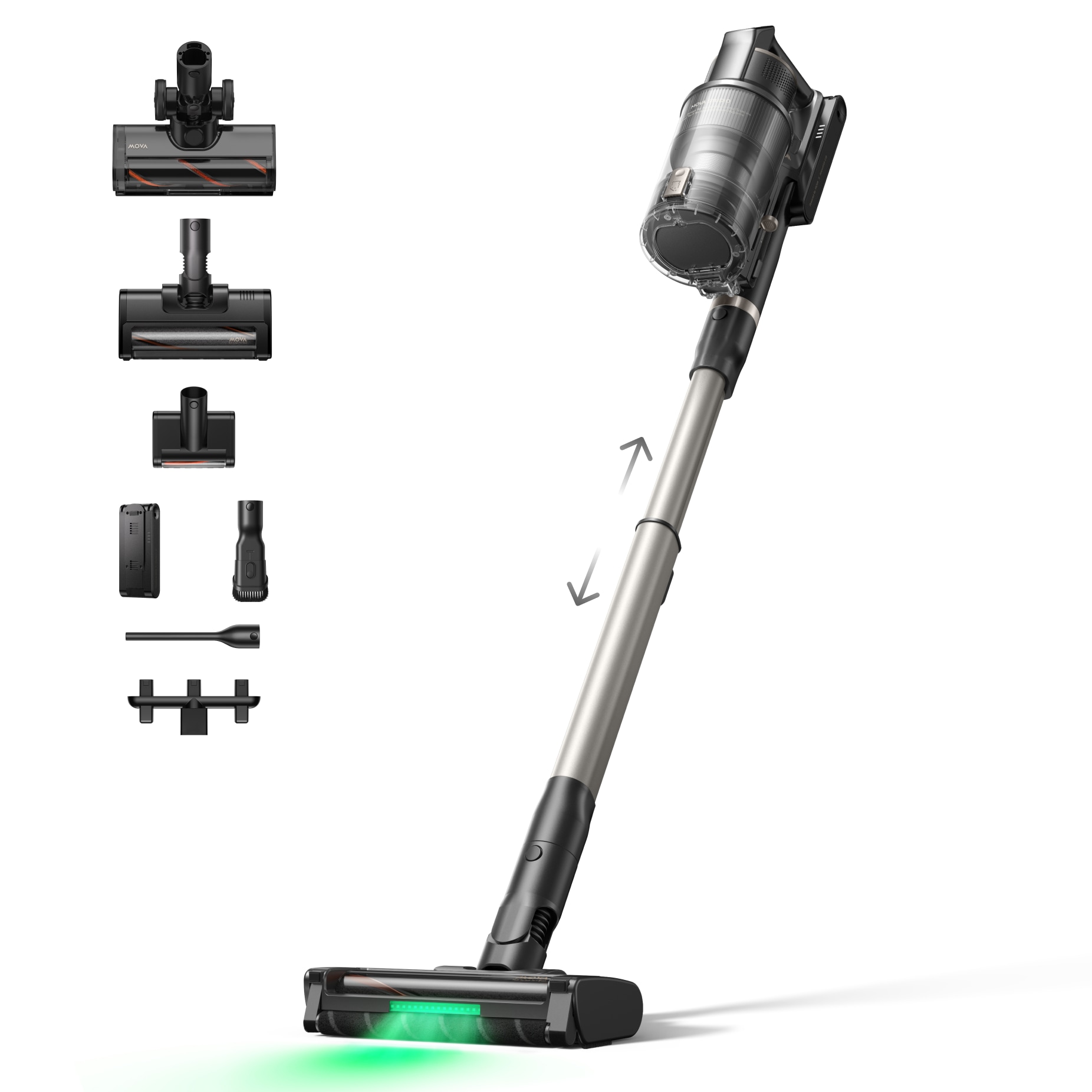 Mova Akku-Stielstaubsauger »G70 Complete« 99,9% Filterung, LED-Display