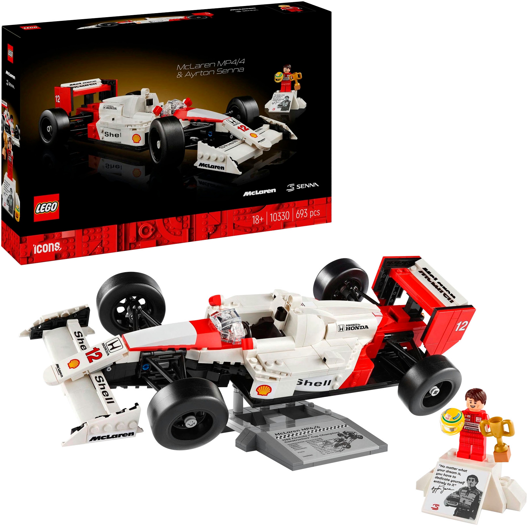 Konstruktionsspielsteine »McLaren MP4/4 & Ayrton Senna (10330), LEGO® Icons«, (693...
