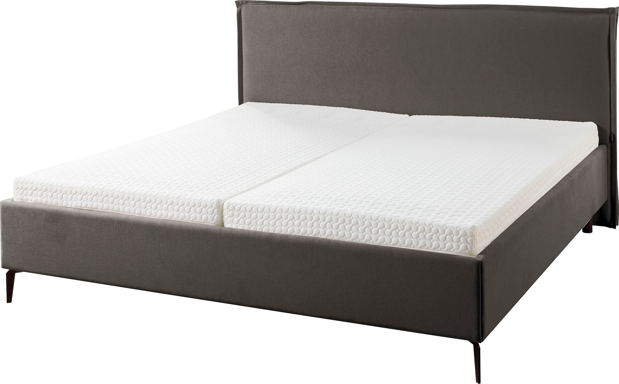 Musterring Polsterbett »Elos« Kopfteil mit doppeltem Stehsaum, Metallfuß in schwarz,  in 4 Größen