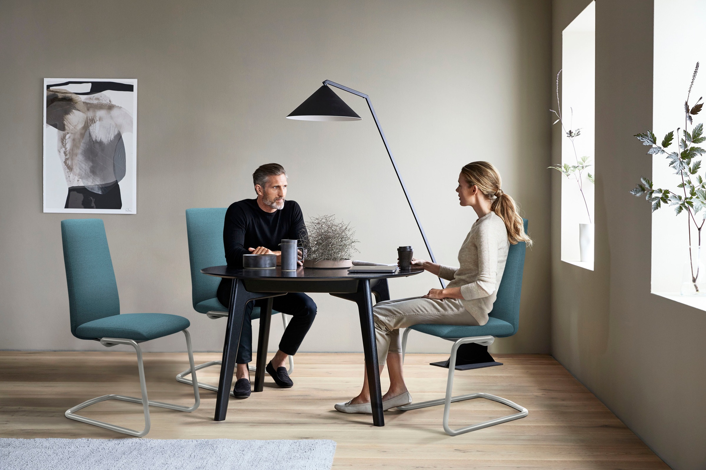 Stressless® Polsterstuhl »Laurel«, ROHLEDER Stoff Q2 FARON, High Back, Größe L, mit Beinen aus Stahl in Chrom matt