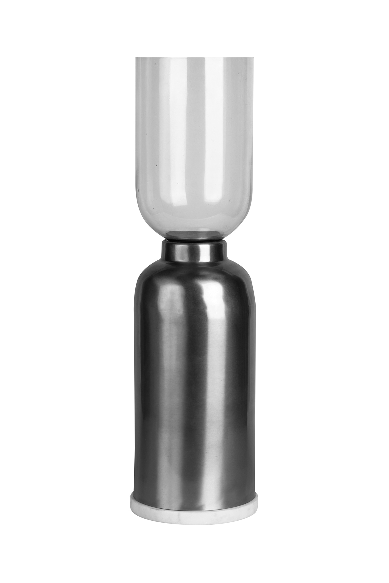 Kayoom Kerzenhalter »Bodenkerzenhalter Shanti 125«, Bodenkerzenhalter aus Metall, Marmor-Sockel, Windlicht aus Glas
